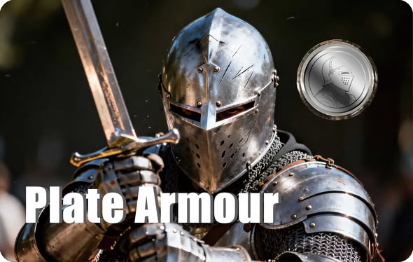 2026 Liberia Plate Armour 1/500 oz .999 Platinum Coin in Card