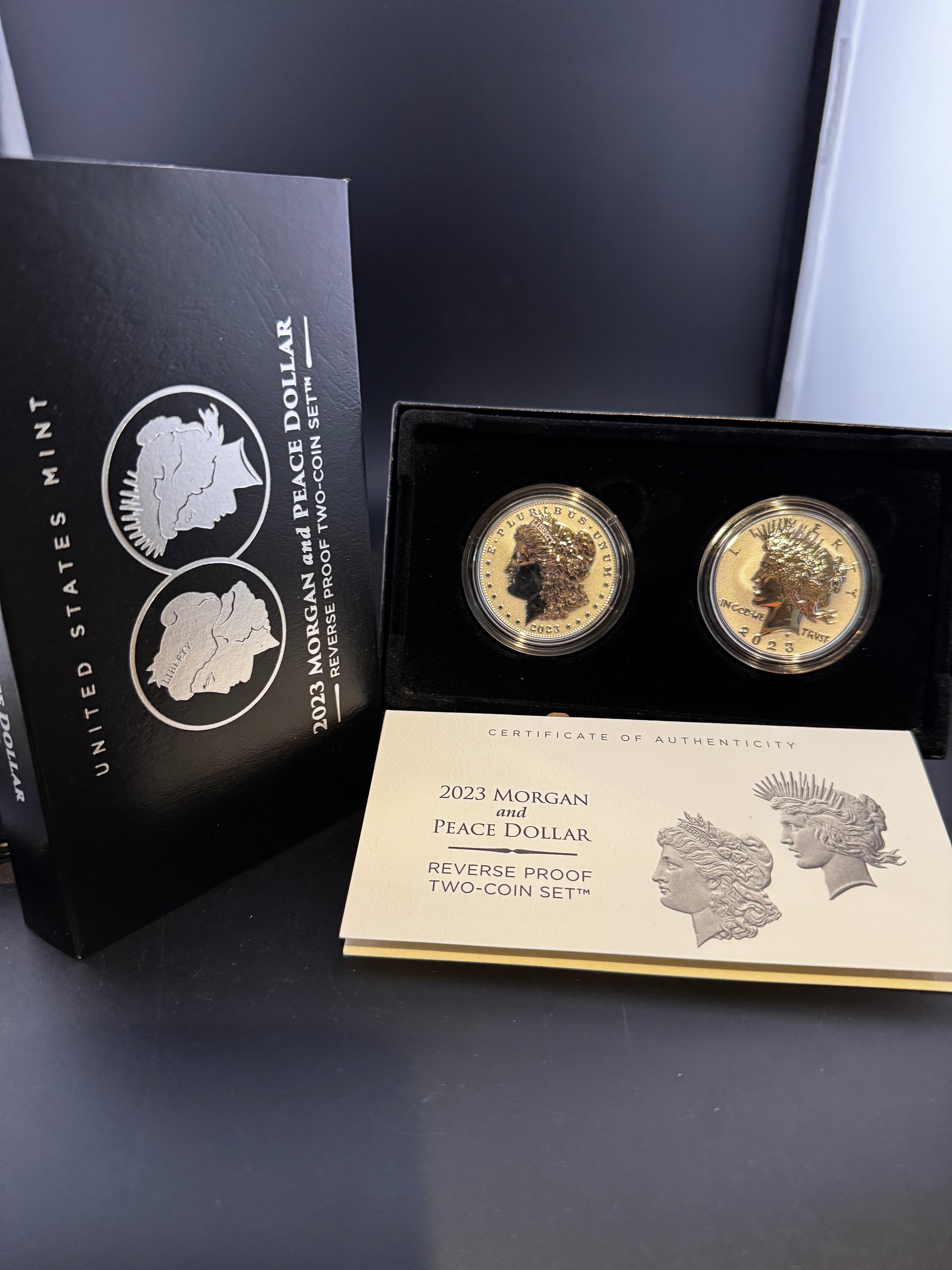 2023 Morgan & Peace Dollar S-Mint Reverse Proof 2 Coin Set