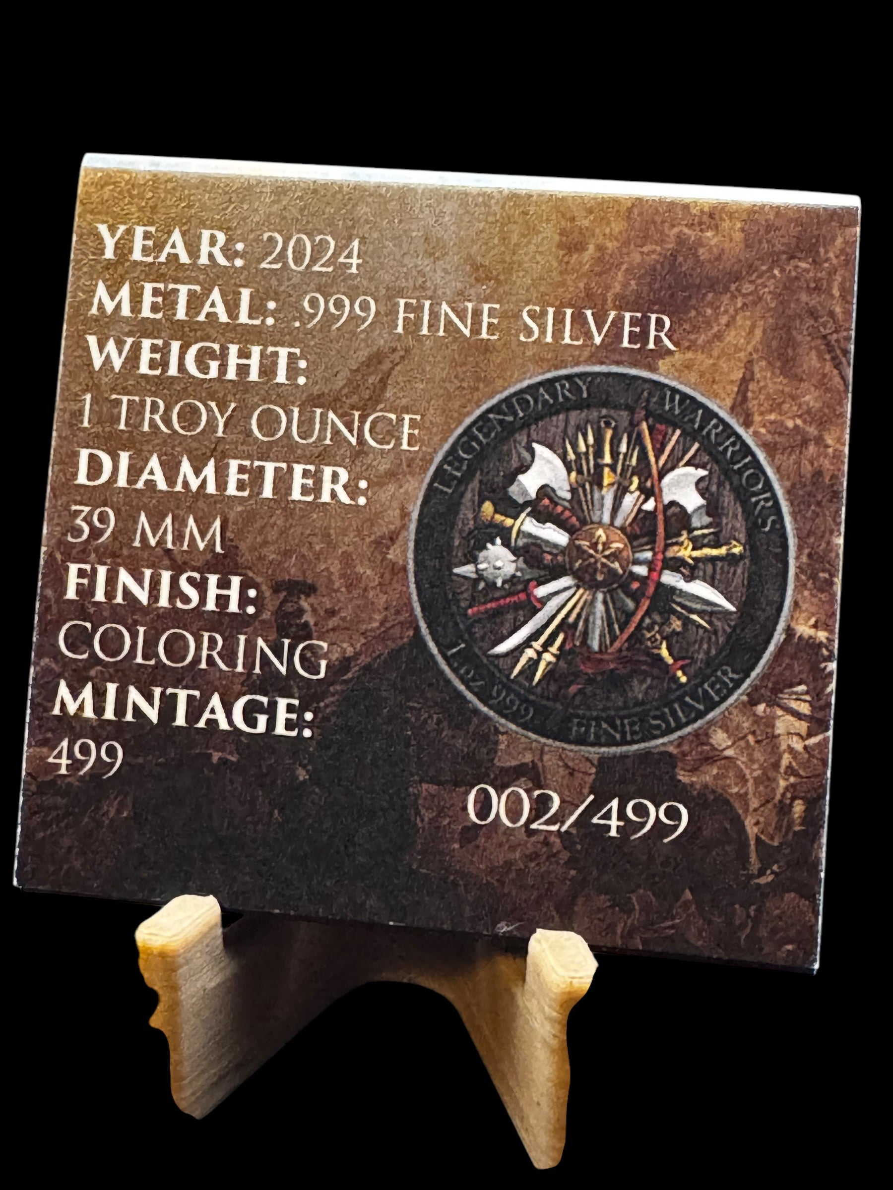 2023 Joan of Arc 1oz .999 Colorized Silver Round Series Legendary Warriors