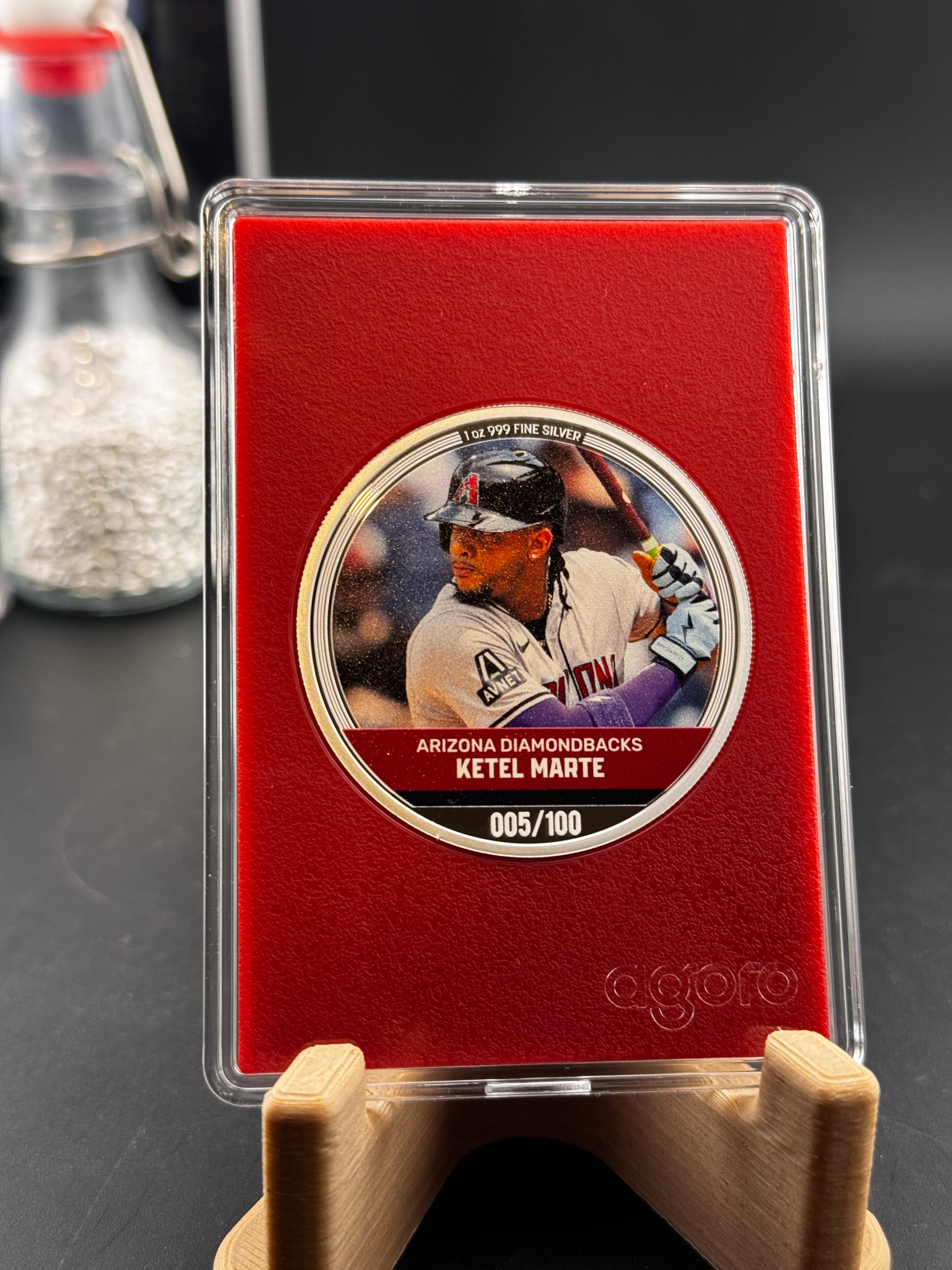 2024 Agoro Trading Coins MLB Ketel Marte 005/100 Ruby 1oz Silver Coin