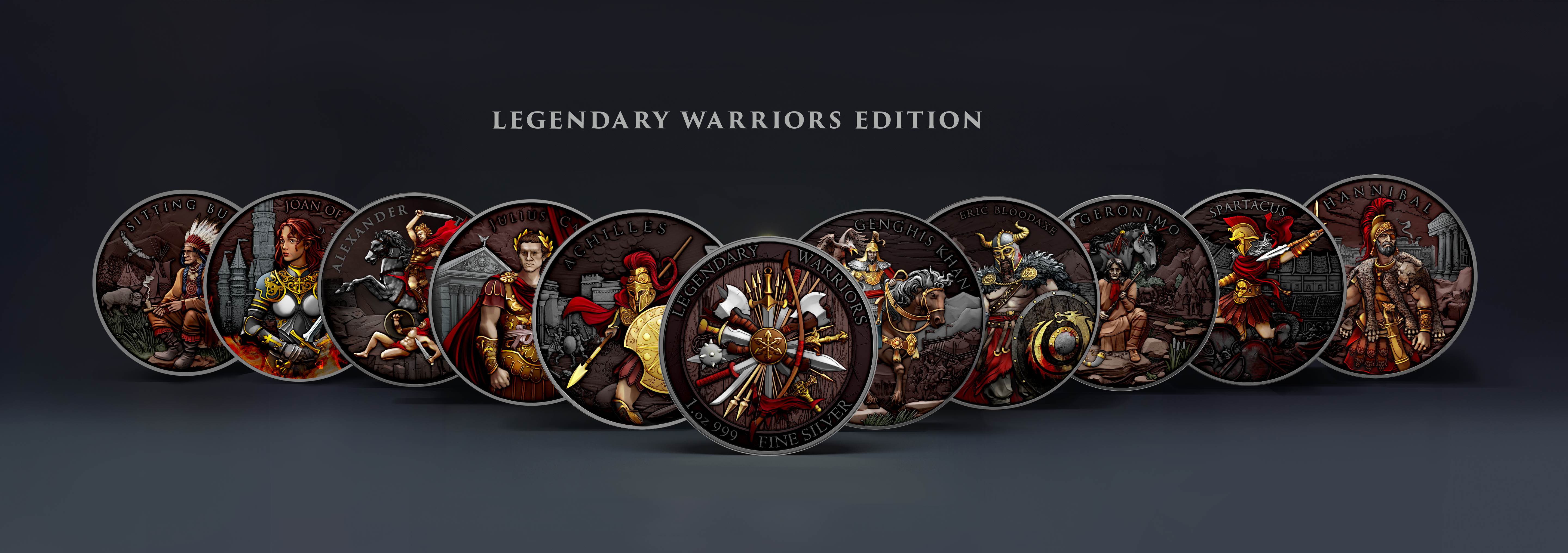 2025 Legendary Warriors Latest "Sitting Bull" Colorized 1oz .999 Silver Medal