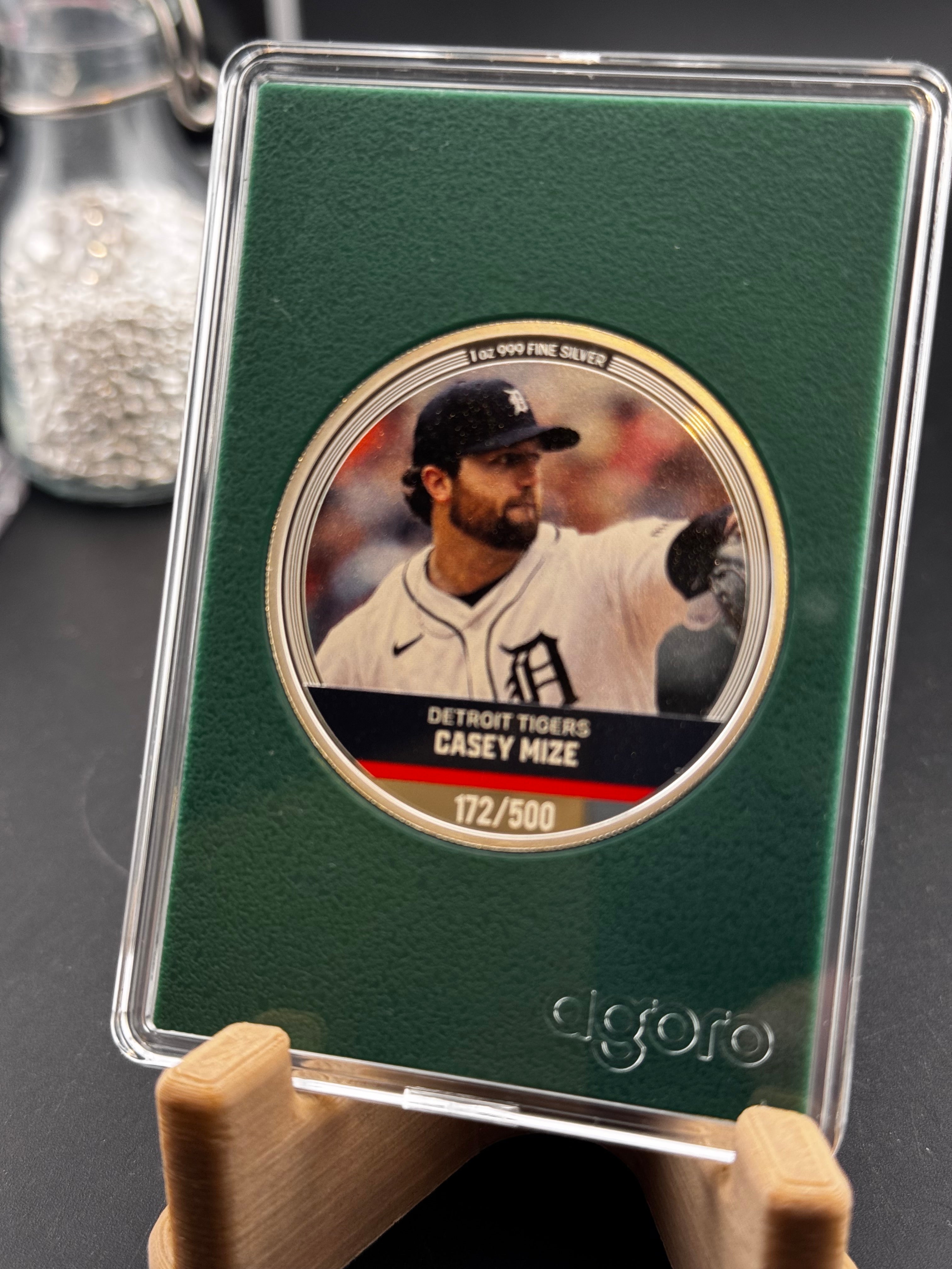 2024 Agoro Trading Coins MLB Casey Mize 172/500 Green 1oz Silver Coin