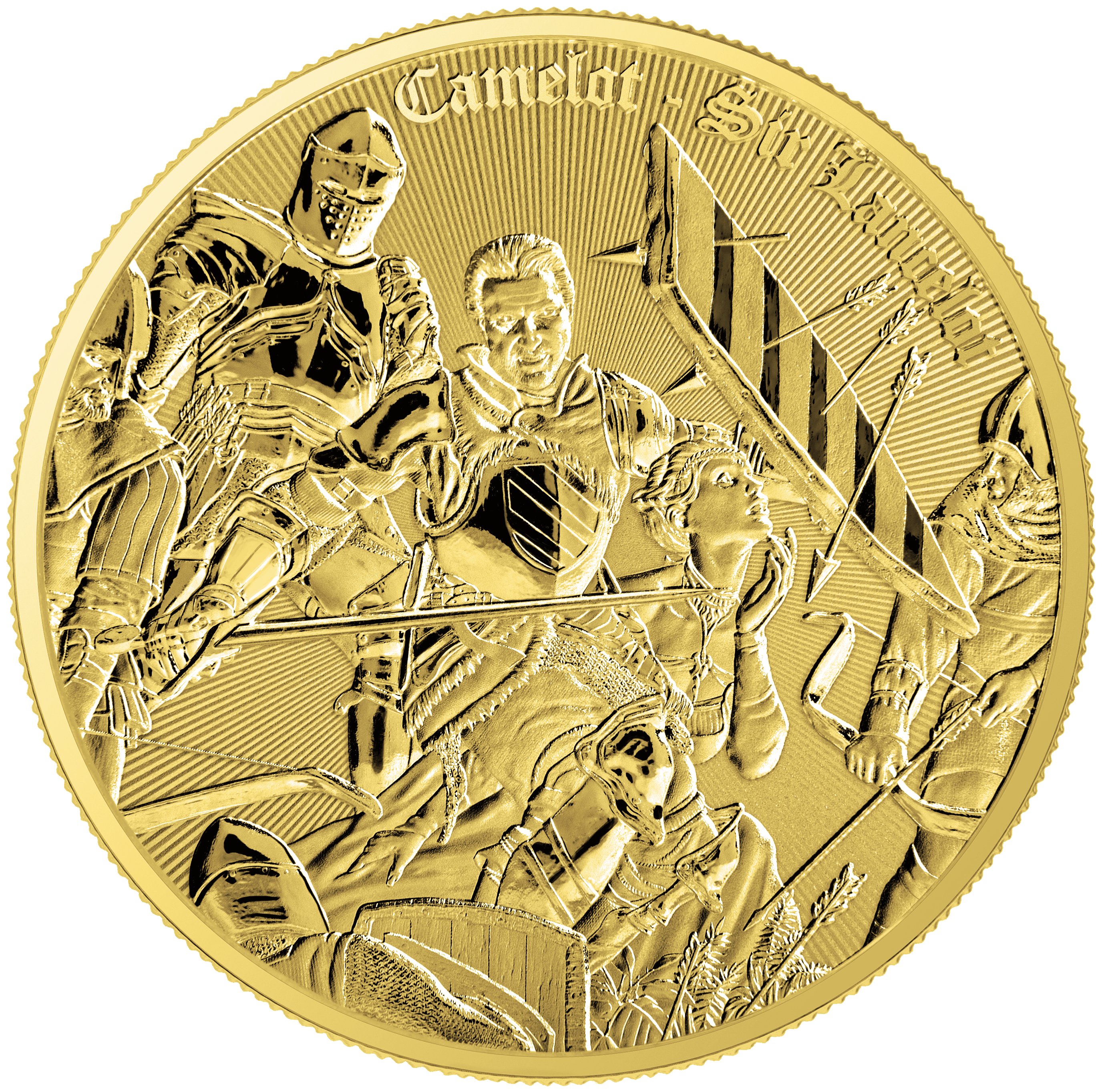 2025 Camelot Sir Lancelot 1oz .999 Silver Coin in Gold Gilding