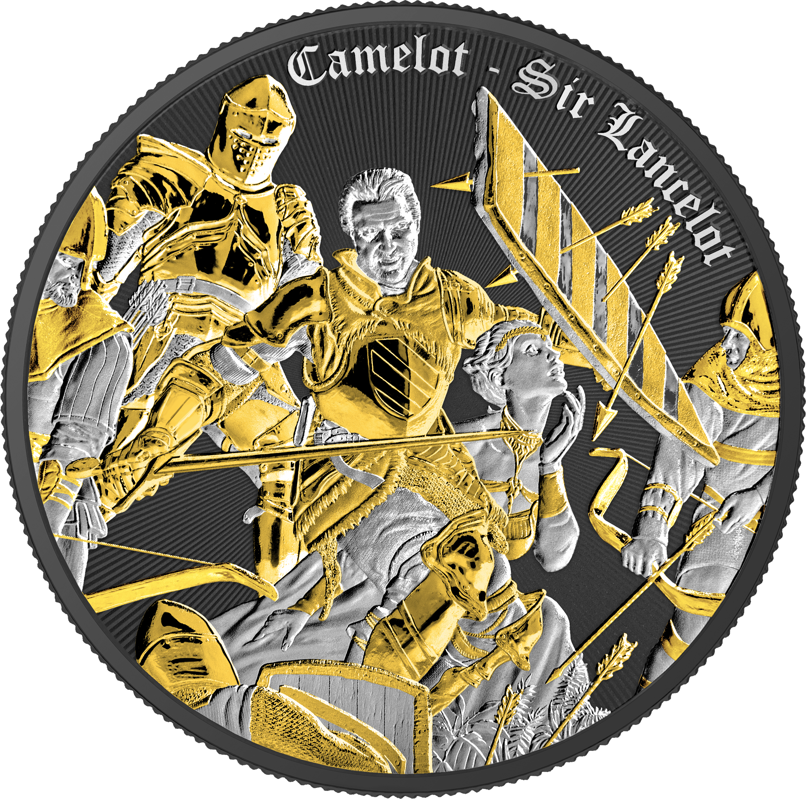 2025 Camelot Sir Lancelot 1oz .999 Silver Coin in Multimetal