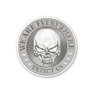 Intaglio deuce four skull high relief – 2 troy ounce – 39mm .999 silver
