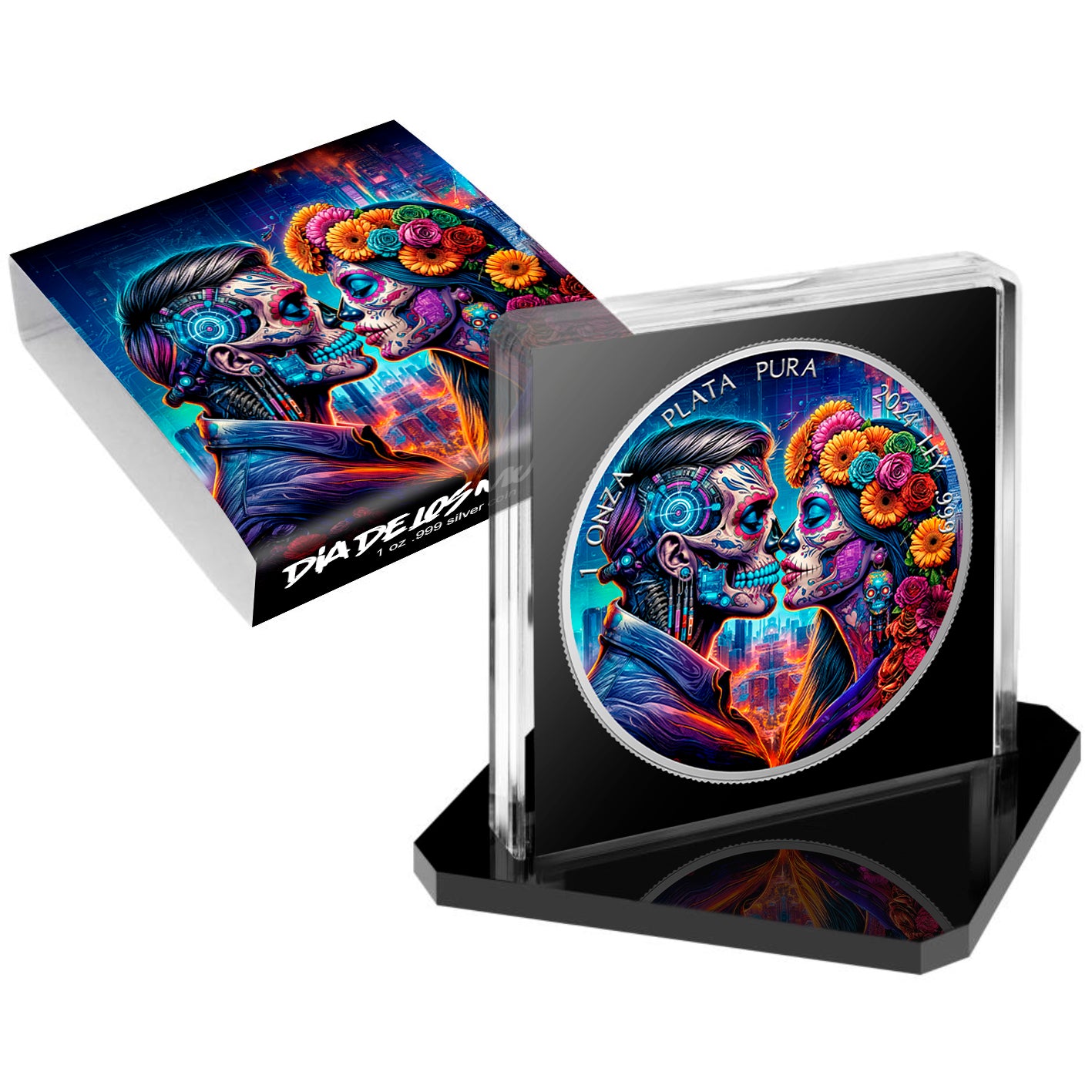 2024 Mexico Libertad Dia De Los Muertos Cyberpunk Edition 1oz .999 Silver Coin
