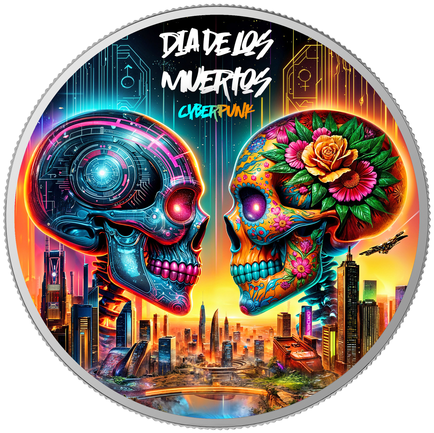 2024 Mexico Libertad Dia De Los Muertos Cyberpunk Edition 1oz .999 Silver Coin