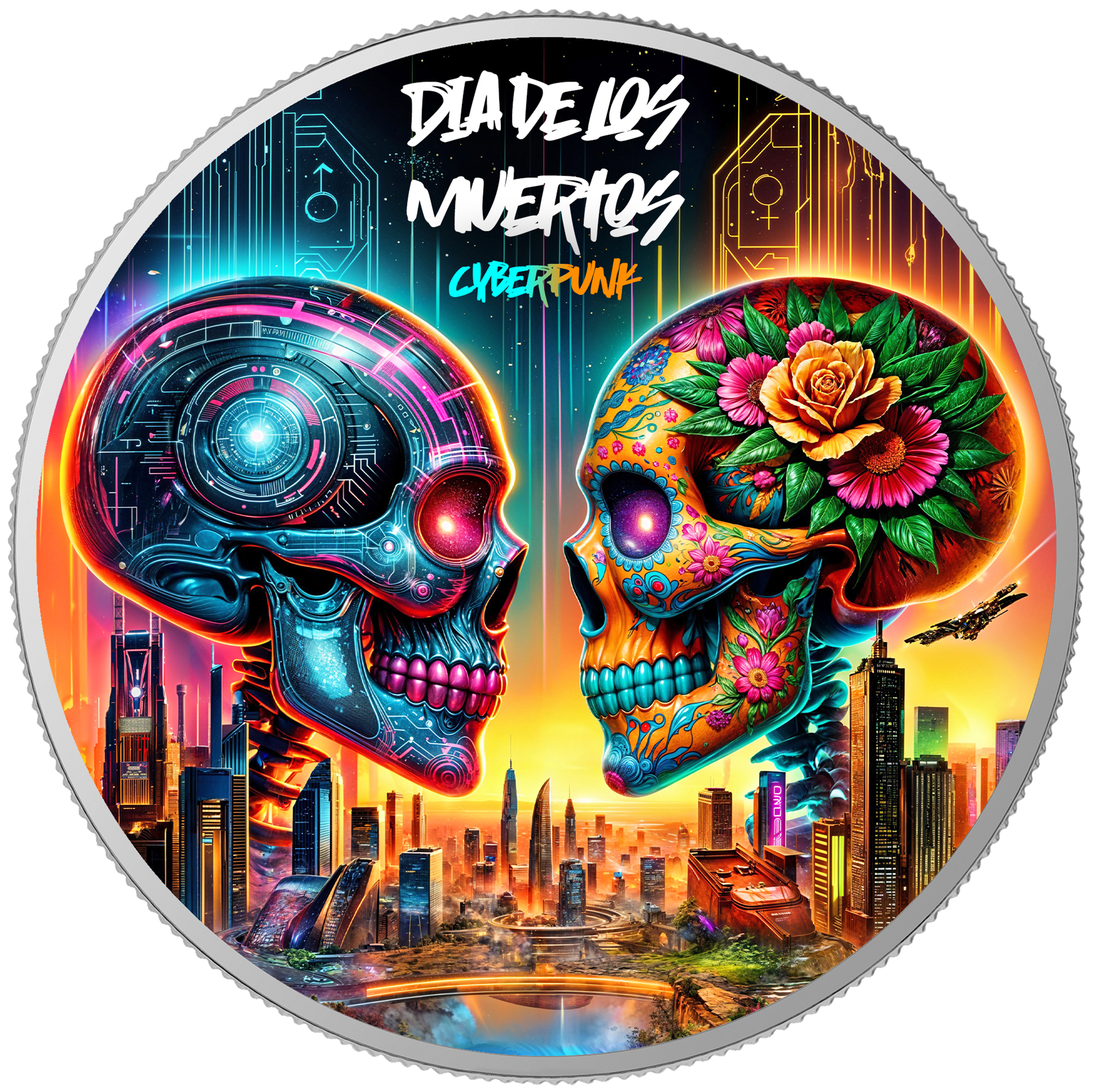 2024 Mexico Libertad Dia De Los Muertos Cyberpunk Edition 1oz .999 Silver Coin