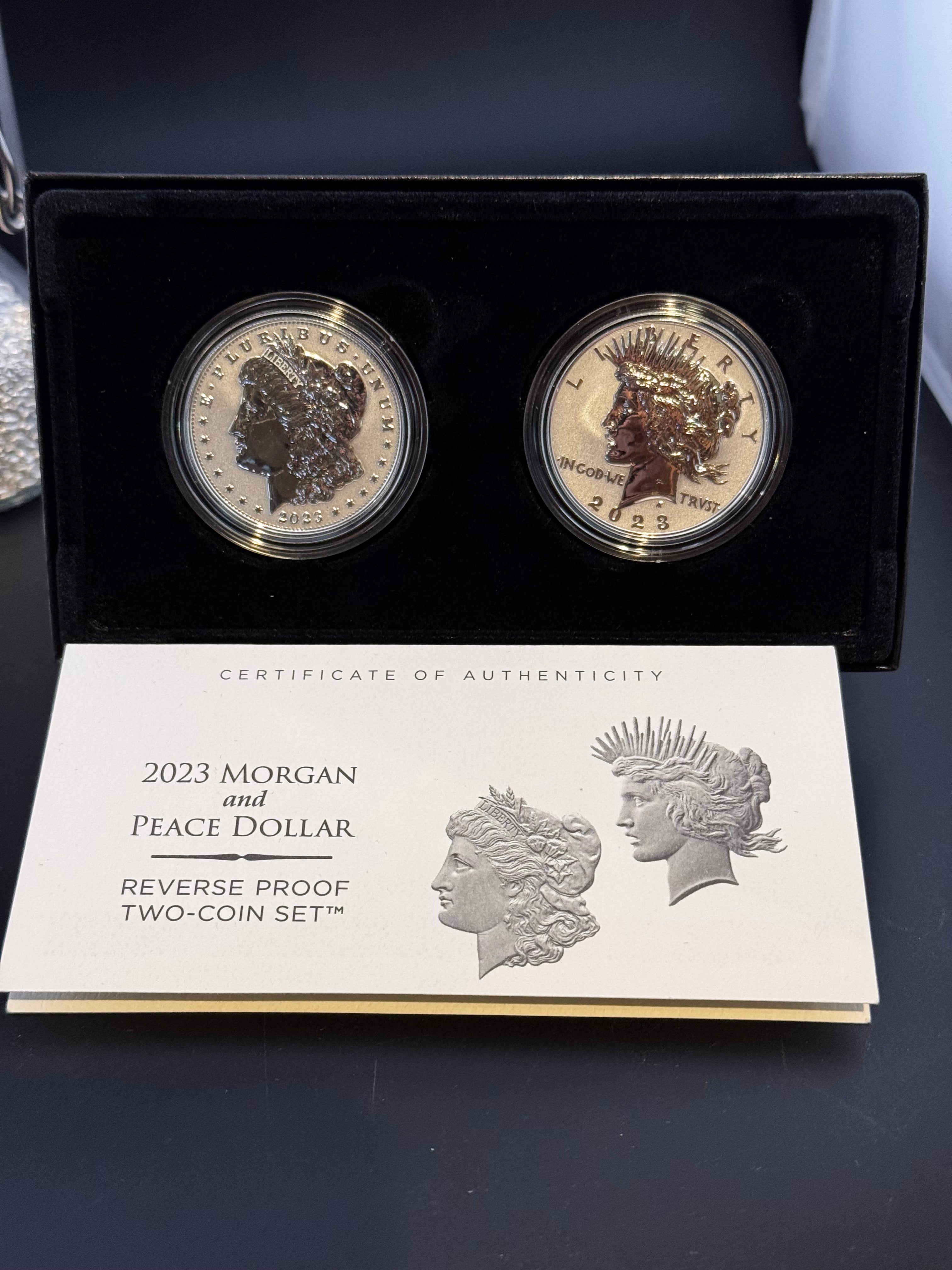 2023 Morgan & Peace Dollar S-Mint Reverse Proof 2 Coin Set