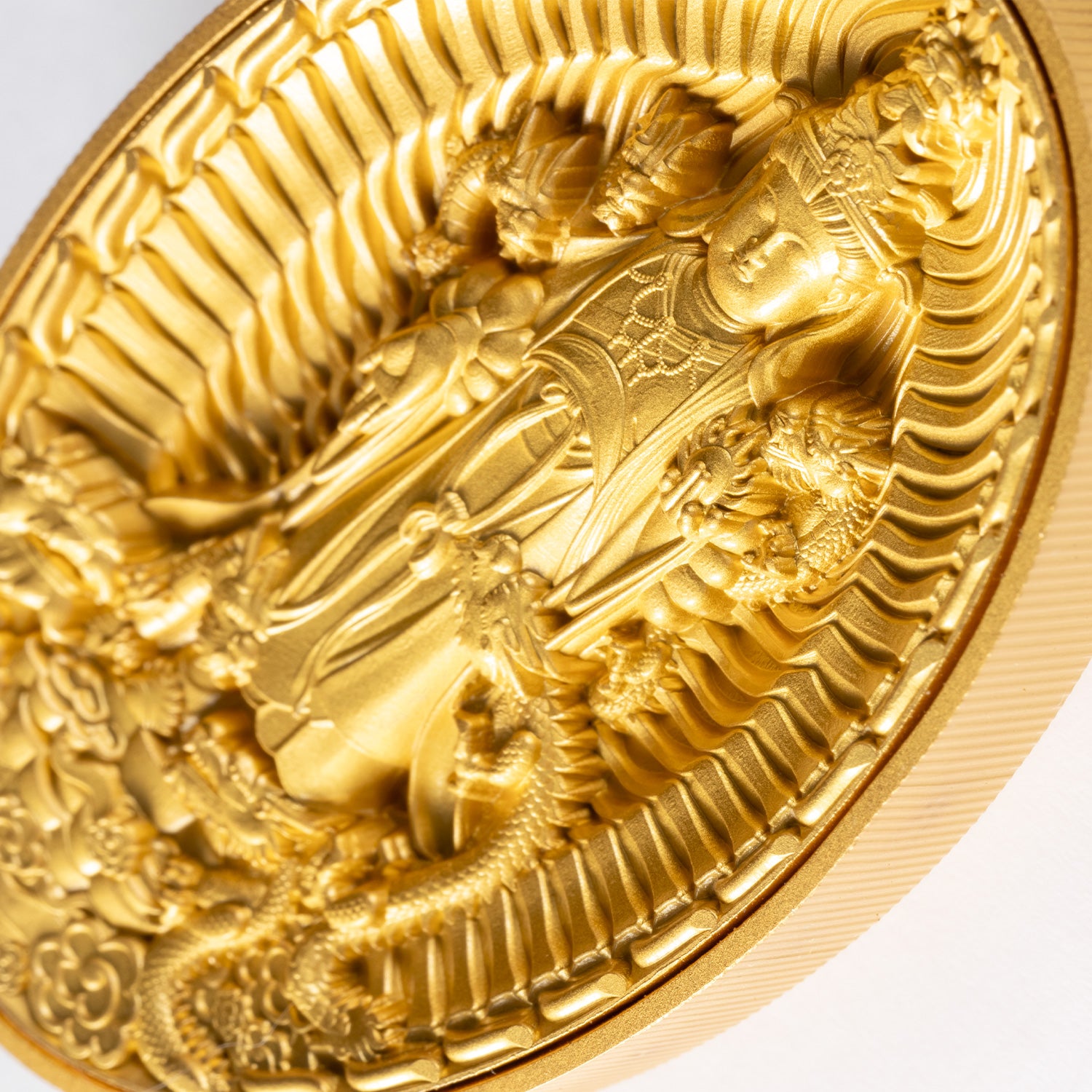 2023 Tchad Eight Dragon Buddha 1 oz Silver Coin (Gold Gilded)