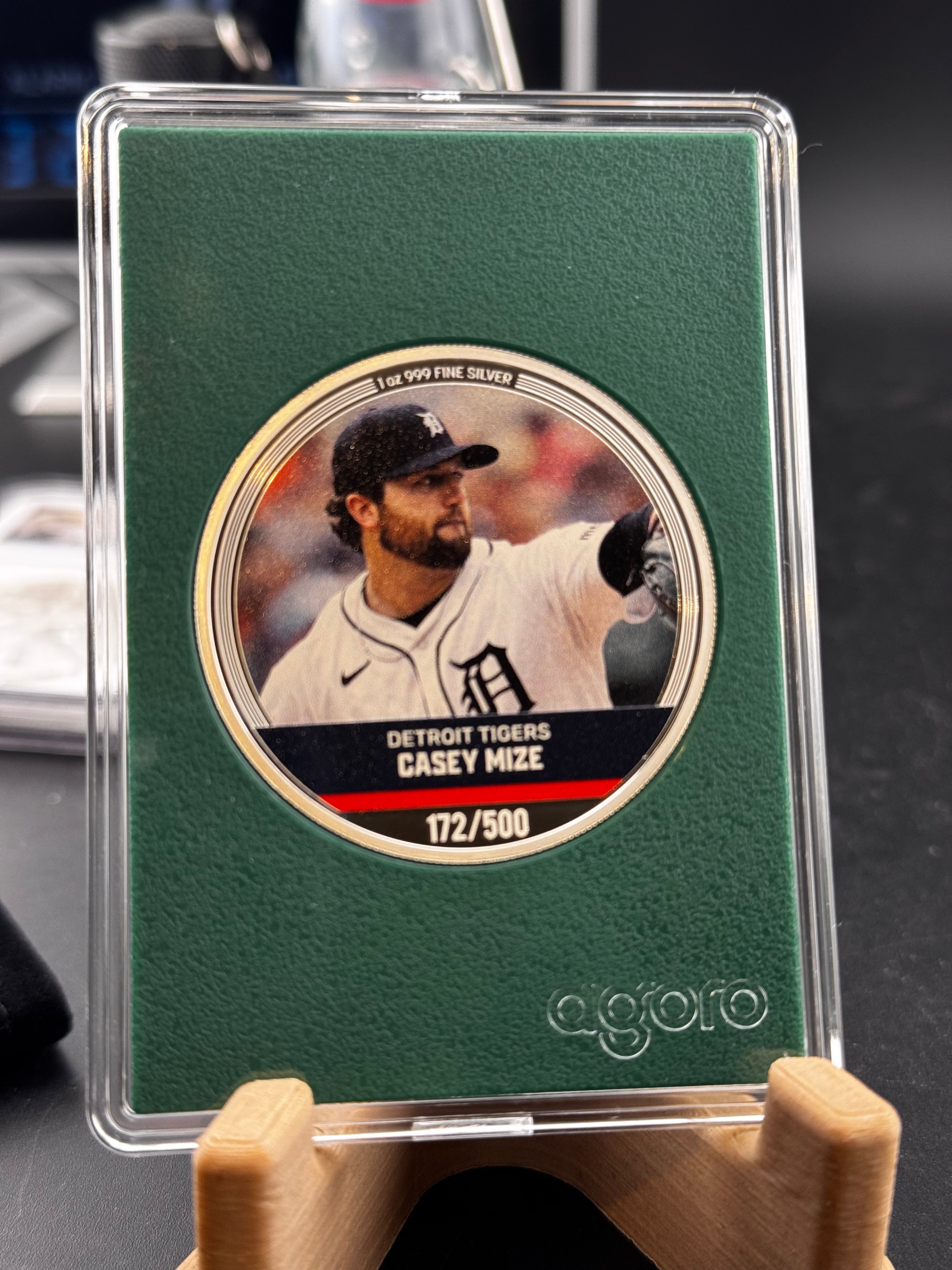 2024 Agoro Trading Coins MLB Casey Mize 172/500 Green 1oz Silver Coin