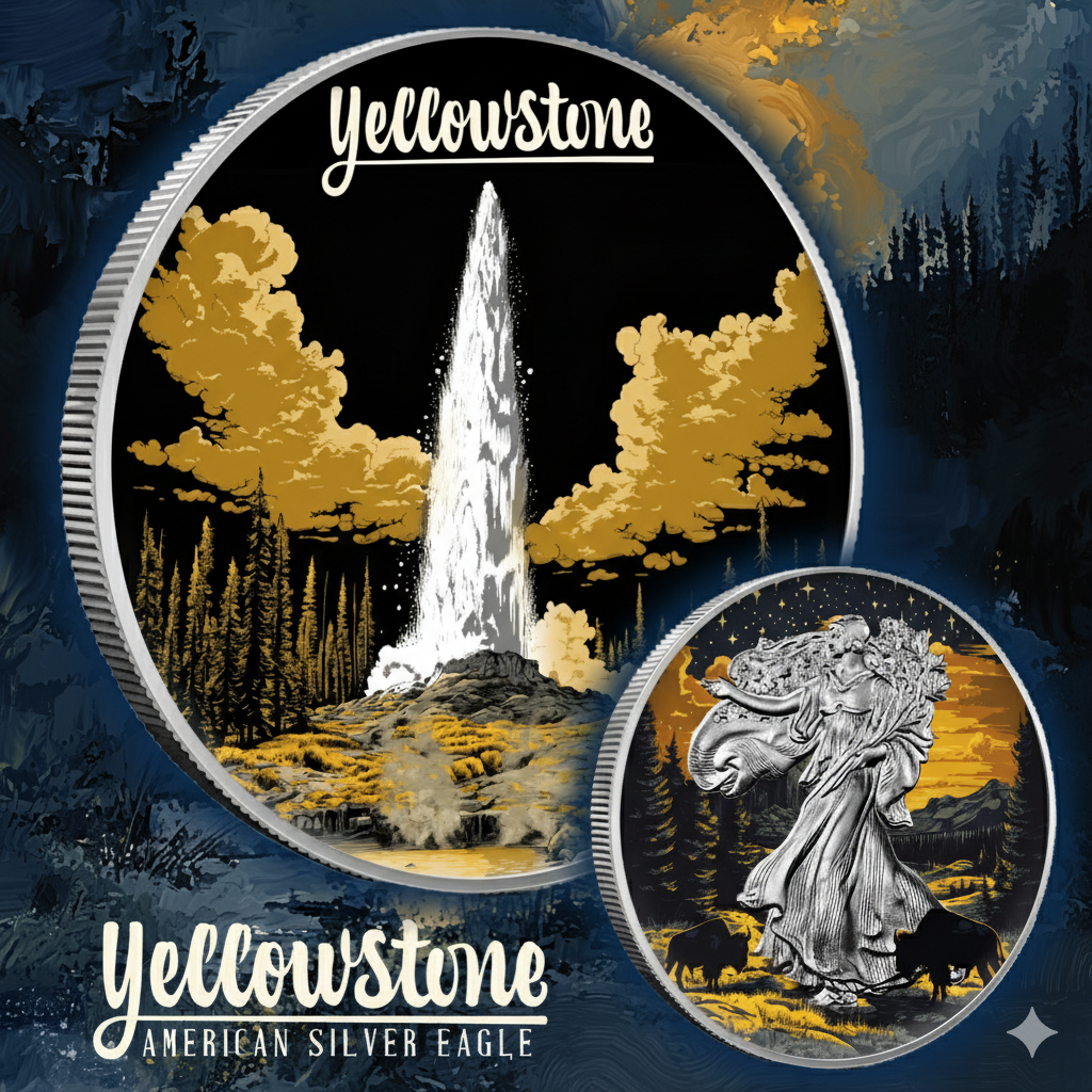 2024 Silver Eagle Yellowstone National Park Edition .999 Silver Coin
