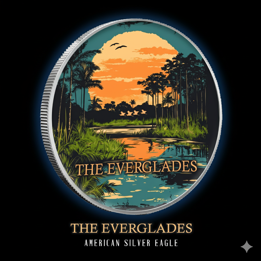 2024 Silver Eagle Everglades National Park .999 Silver 1oz Coin Colorized