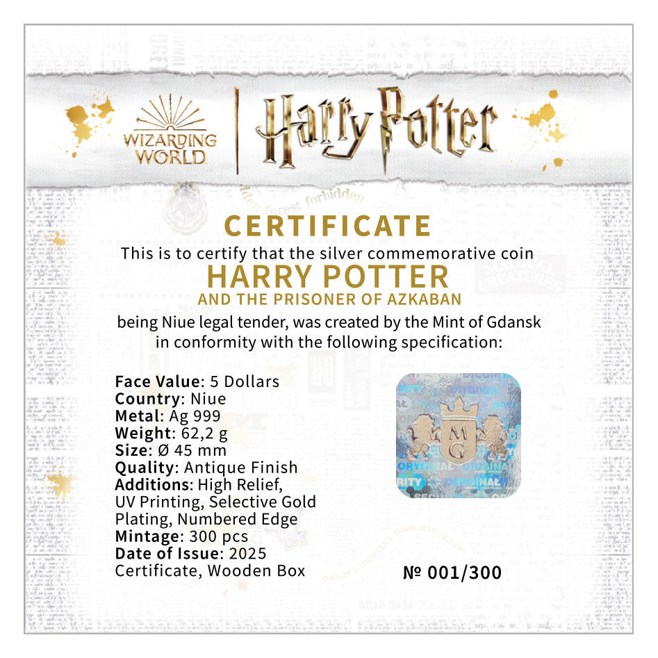 2025 2oz Niue Harry Potter and the Prisoner of Azkaban