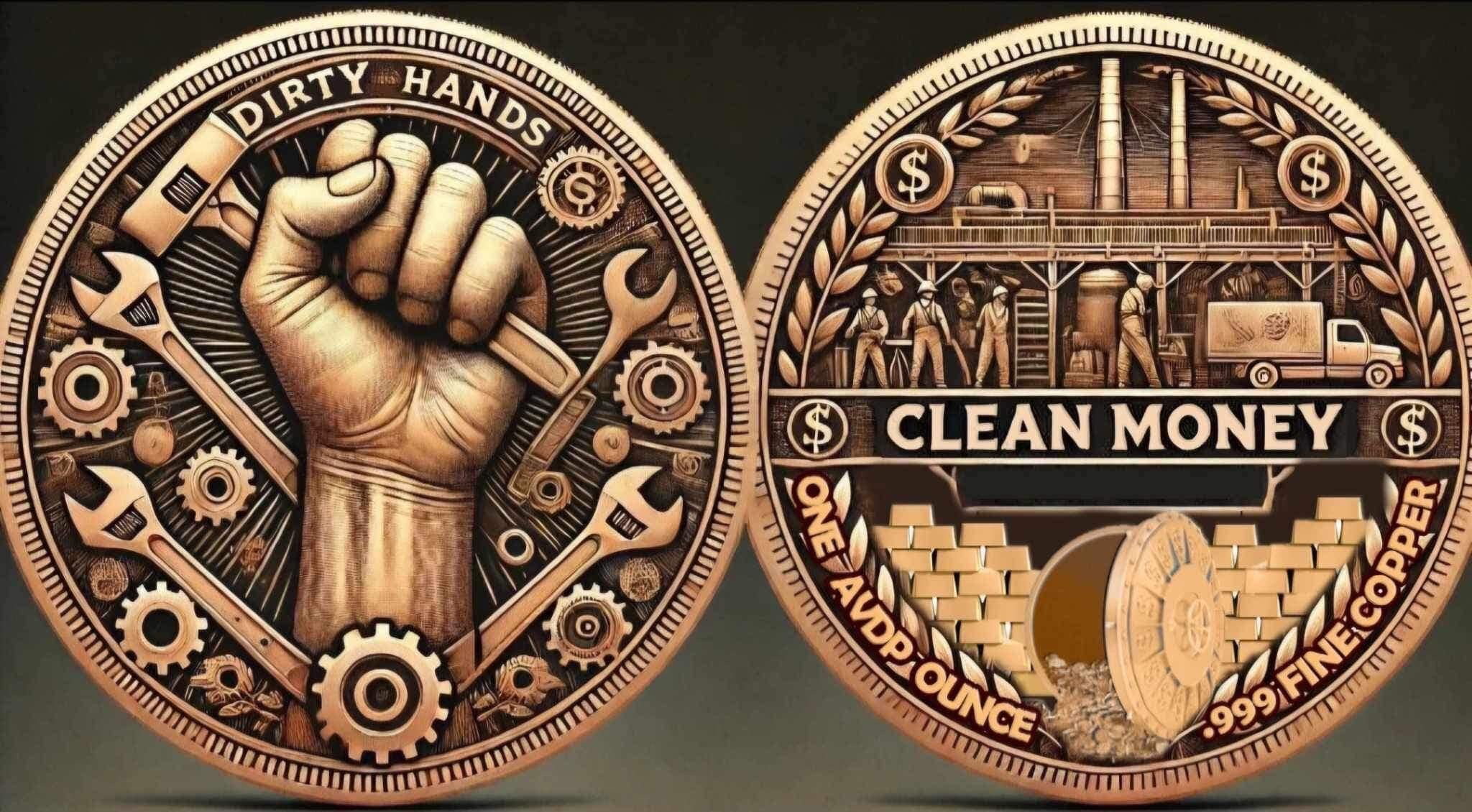 14 Copper 1oz Round Clean Hands Clean Money