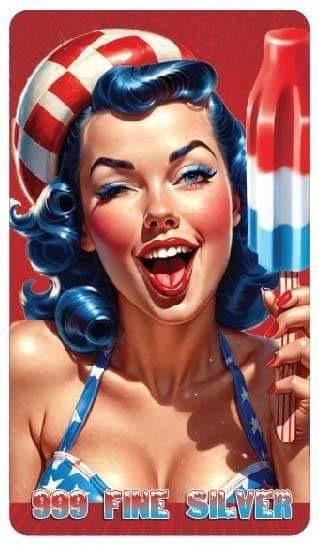1oz colorized silver bar, Spicy Bomb Pop Girl