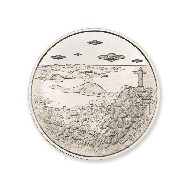 Intaglio UFOs Over Rio 1 Troy Ounce 39mm