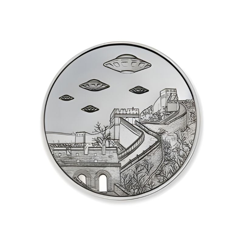 Intaglio UFOs Over The Great Wall Of China 1 Troy Ounce 39mm