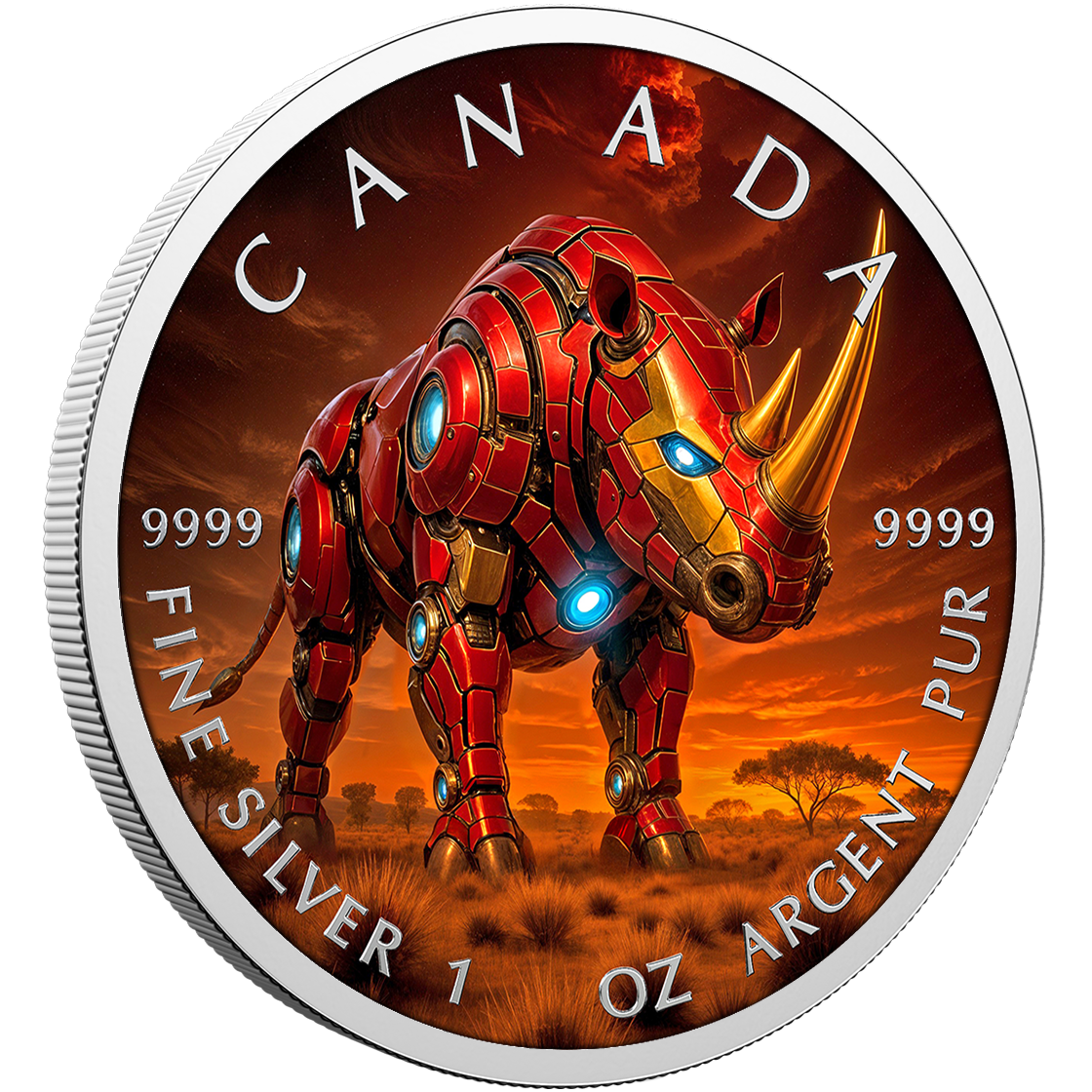 2025 Canada Maple Big Five Iron Rhino 1oz .9999 Silver