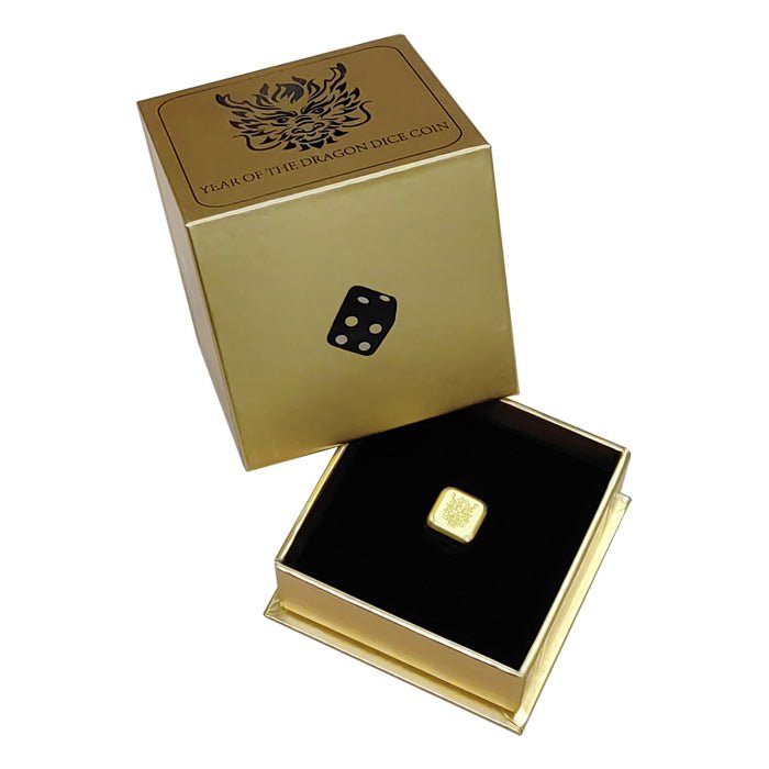 2024 Fiji 1oz Year of the Dragon .999 Silver Gilded Dice Coin Box&COA