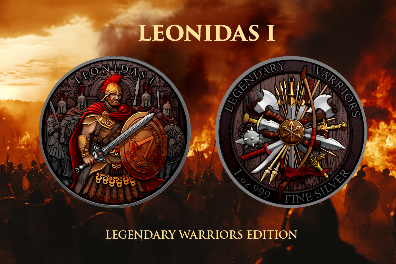 Legendary Warriors Leonidas Colorized 1oz .999 Silver Bullion Medal
