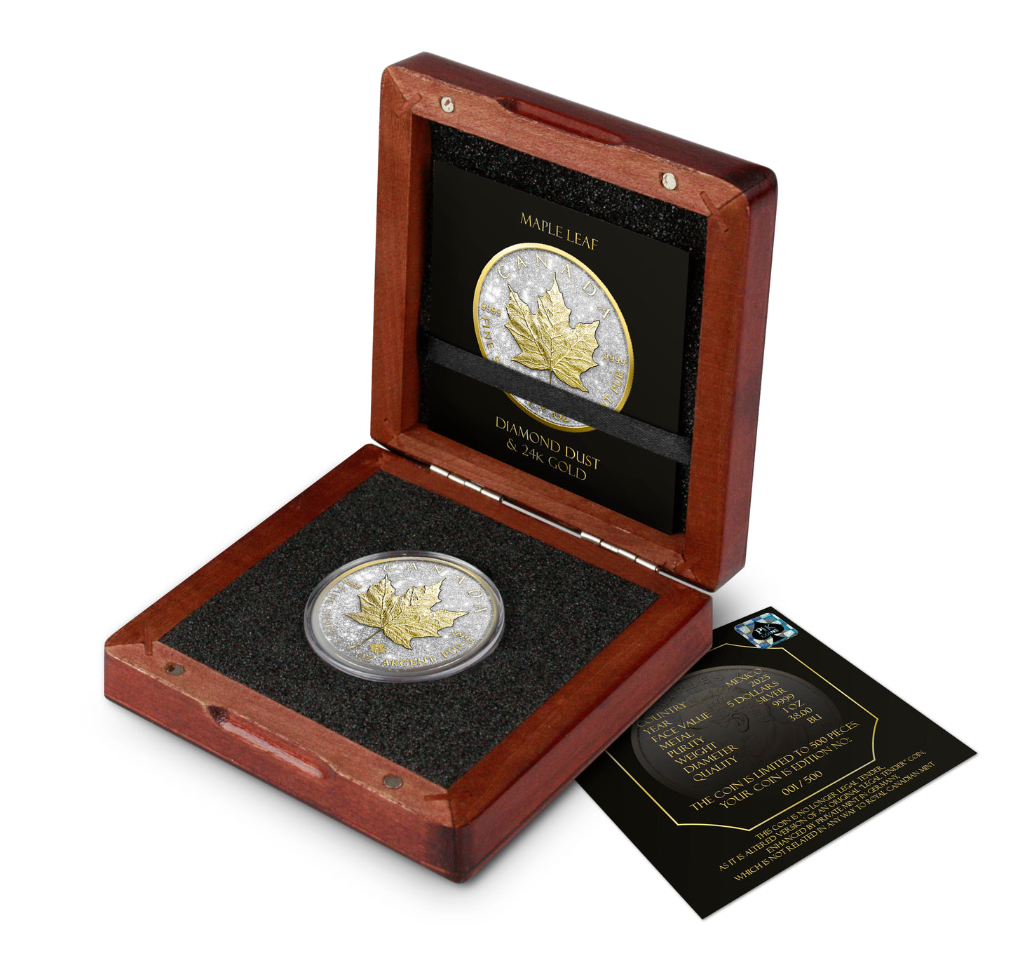 2025 Canadian Maple with Diamond Dust Maple Leaf Diamond Dust & Gold Gilding