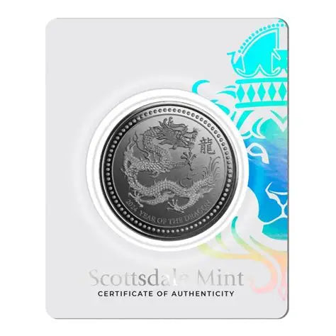 2024 1oz .999 Samoa Silver Dragon Black Rhodium Coin Certi-lock