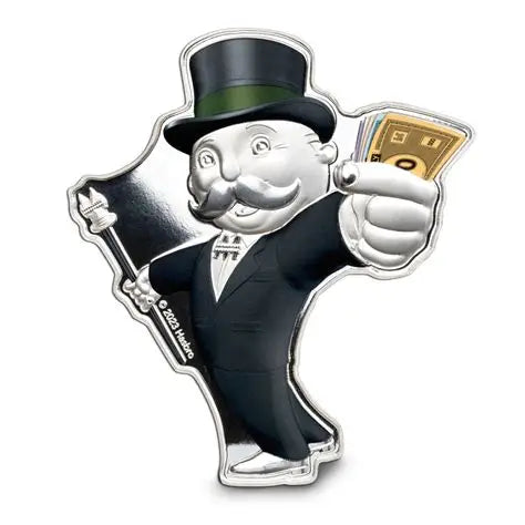 2023 2023 Monopoly: Mr. Monopoly 3 oz Silver Shape Coin