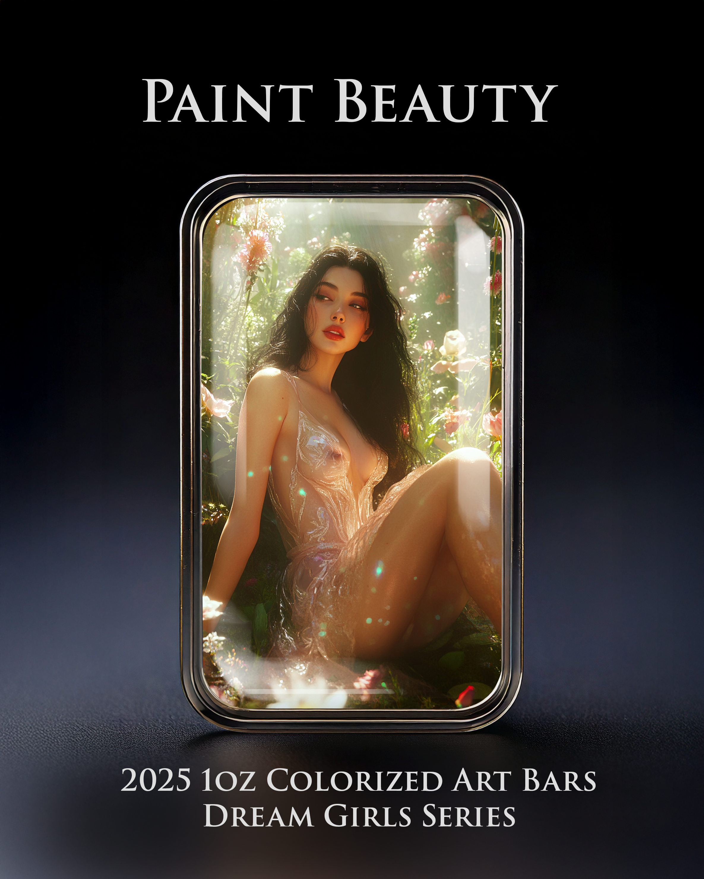 2025 Colorized 1oz .999 Silver Art Bar Dream Girl Series "Painted Beauty"