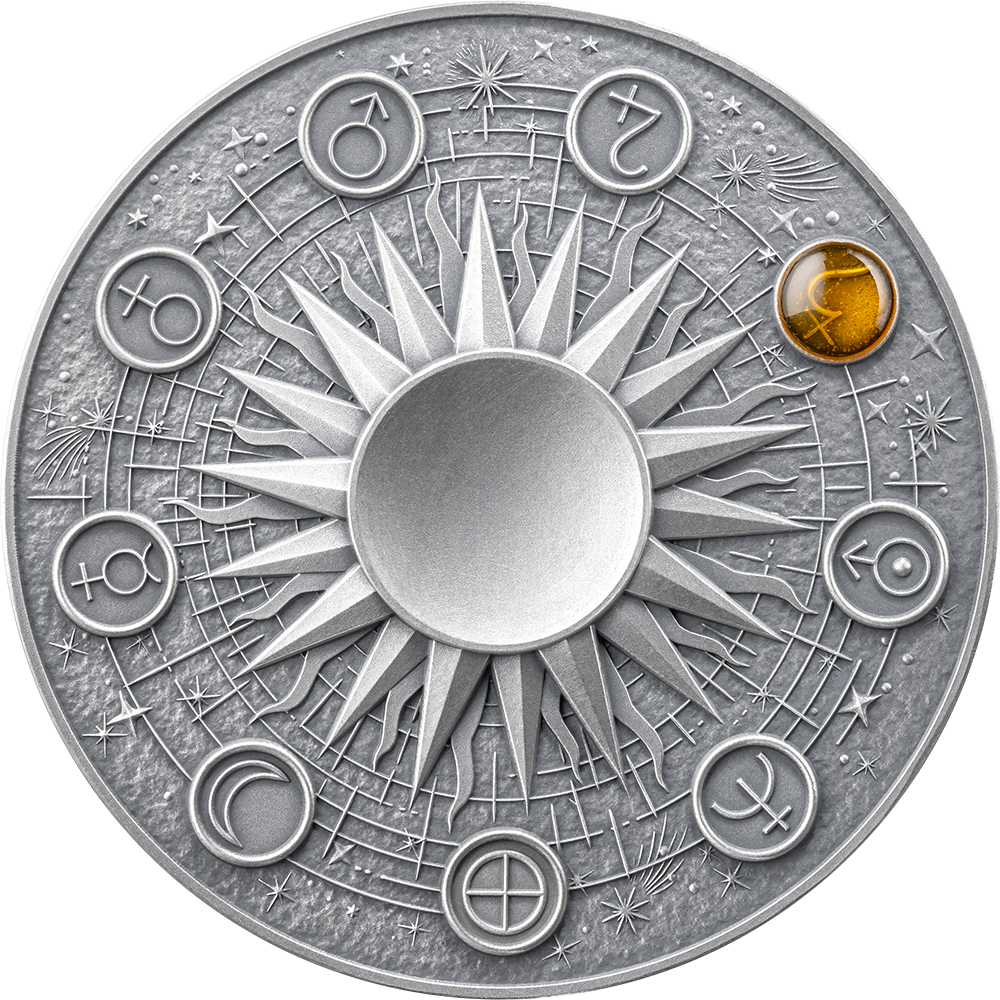 2025 Ghana Saturn Solar System 2oz .999 3d Coin Colorized Silver