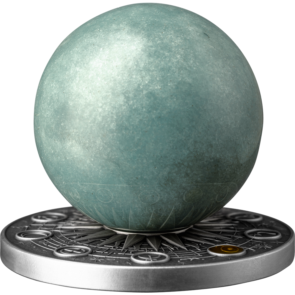 2025 Ghana 2oz Antique Color Gilding Uranus .999 Silver Coin