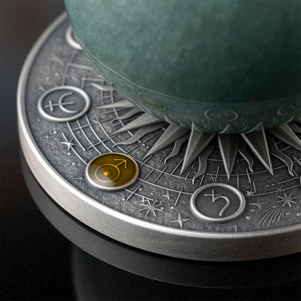 2025 Ghana 2oz Antique Color Gilding Uranus .999 Silver Coin
