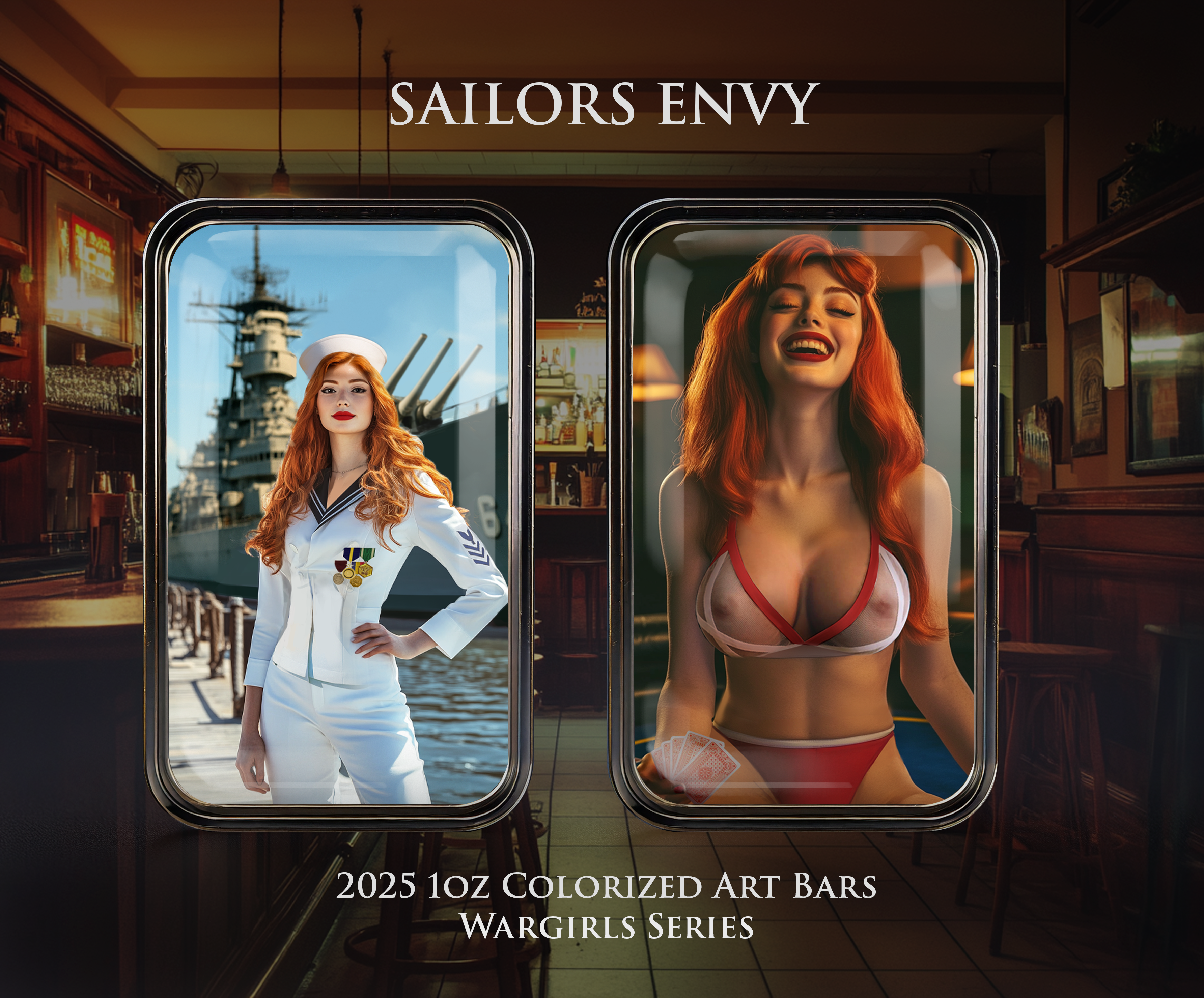 2025 "Sailors Envy" Daytime Playtime Themed Colorized Art Bars 1oz .999 Silver