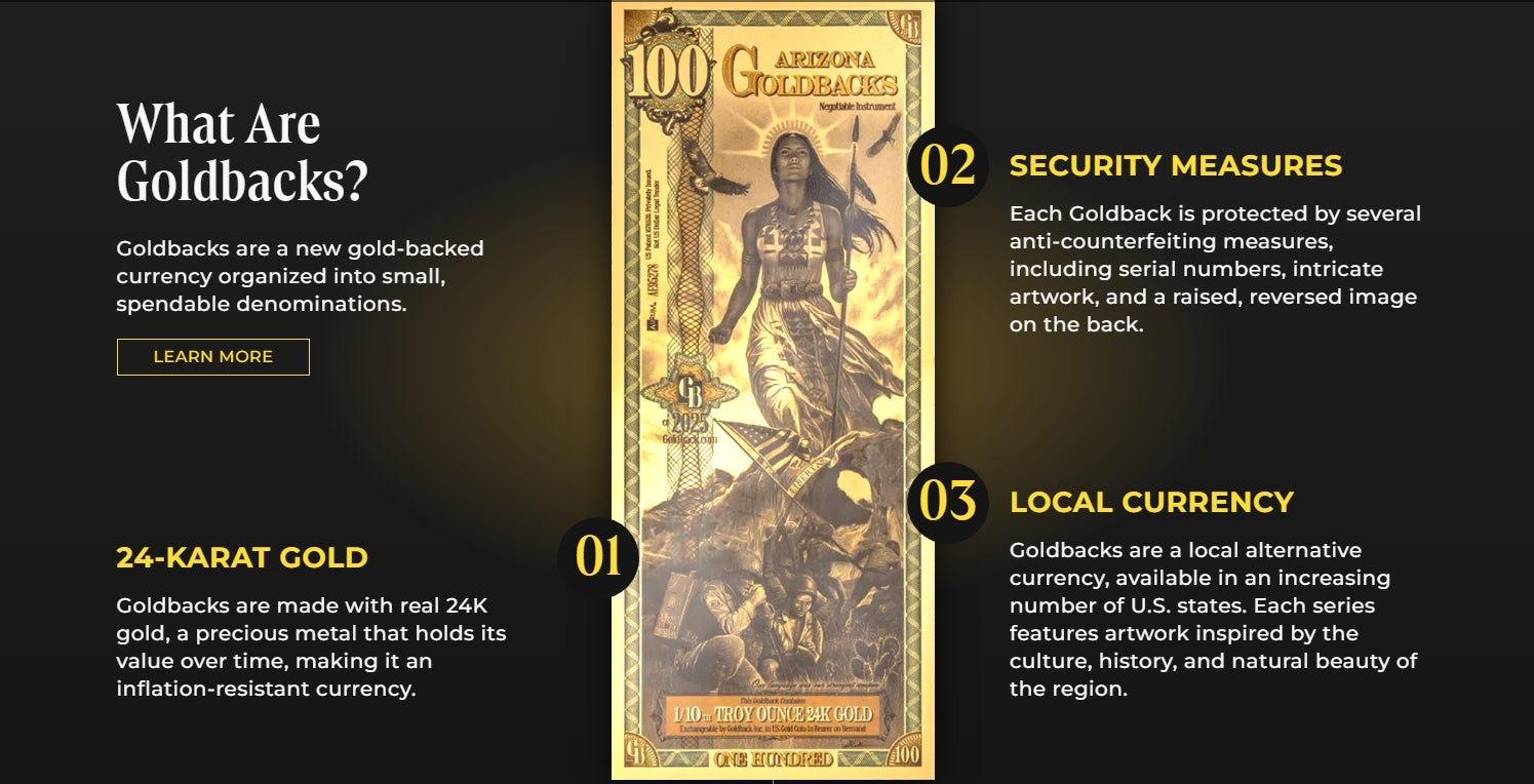 Idaho Alpha Series Goldback Foil Note 5 Gb .999 Gold