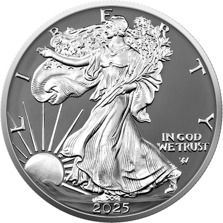 2025 Silver Eagle Silver Ring Edition 1oz .999 Silver Coin Colorized