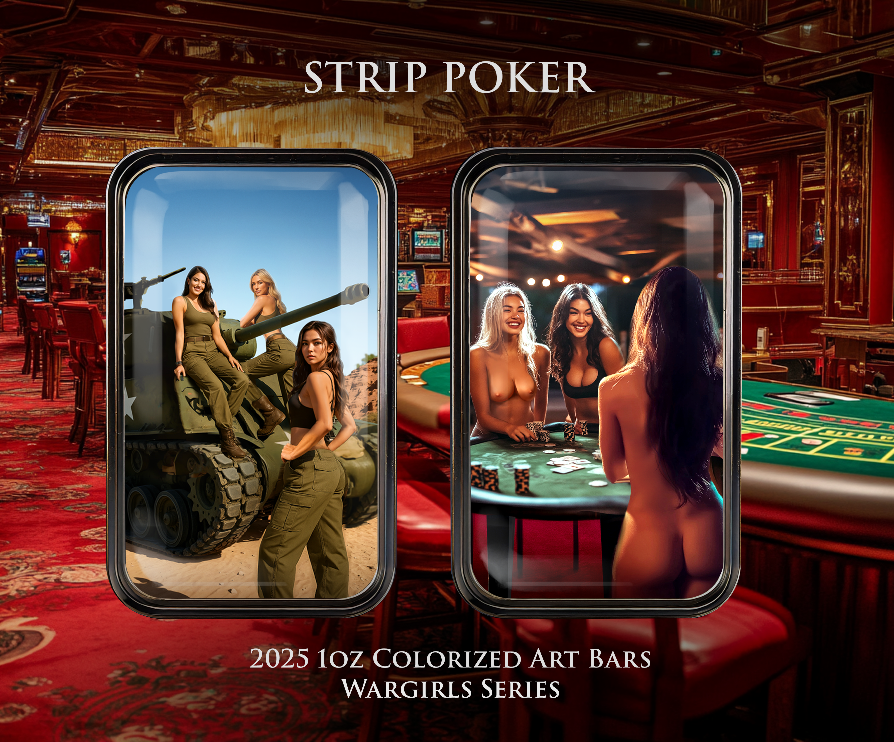 2025 "Tank Girls" Daytime Playtime Themed Colorized Art Bars 1oz .999 Silver