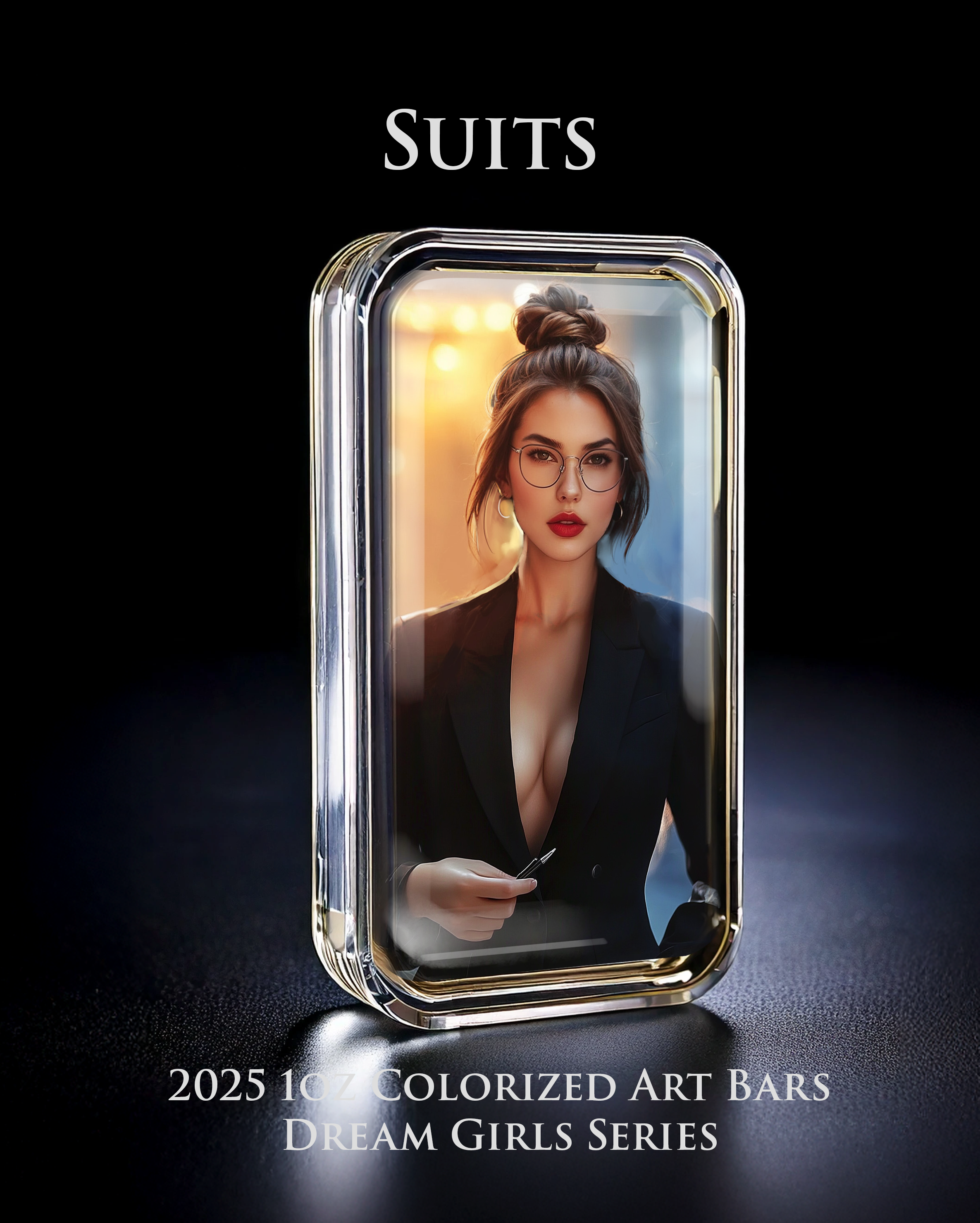 2025 Colorized 1oz .999 Silver Art Bar Dream Girl Series "Suits"