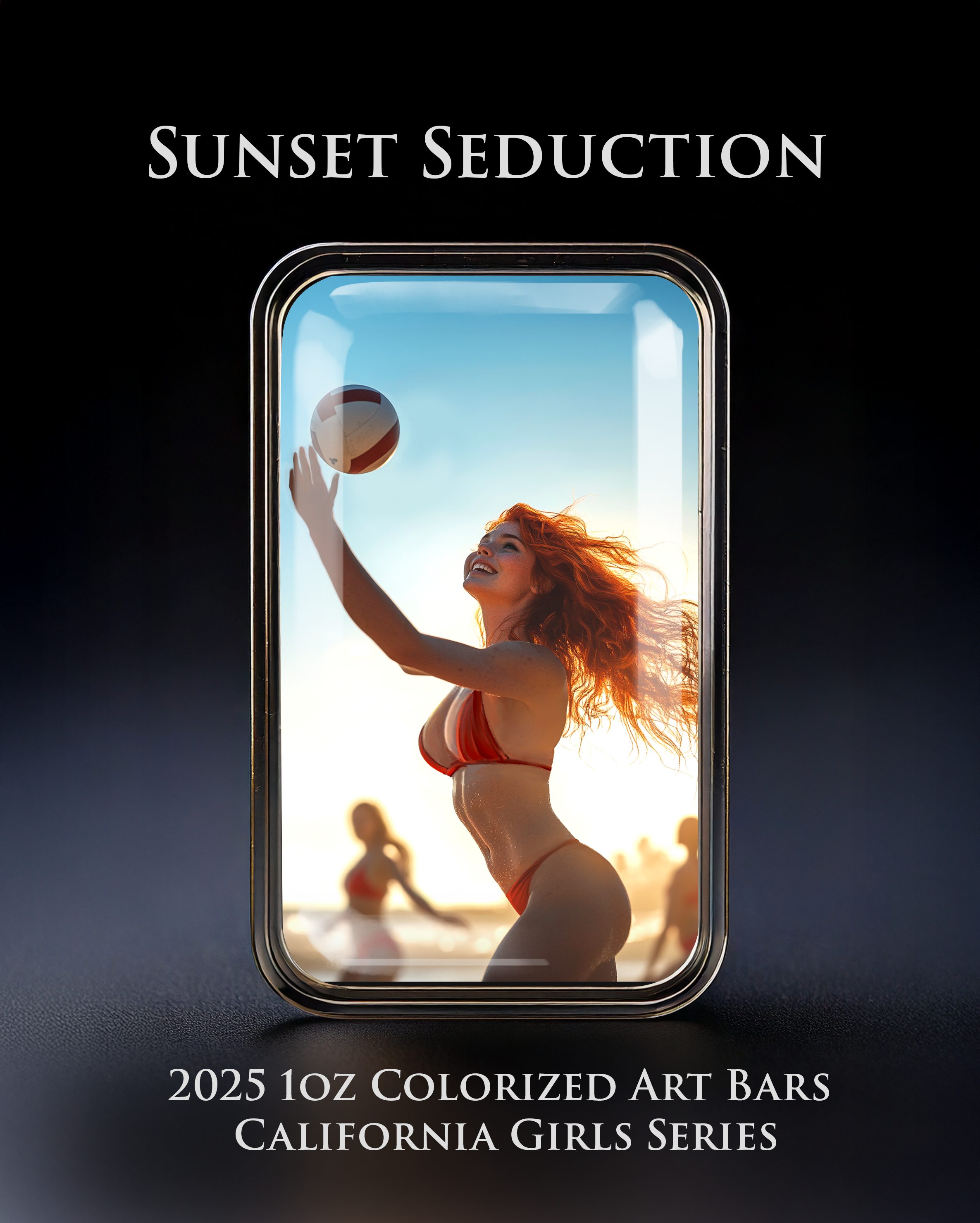 Cali Girls Song Bar Series Sunset Seduction 1oz .999 Fine Silver Color Art Bar