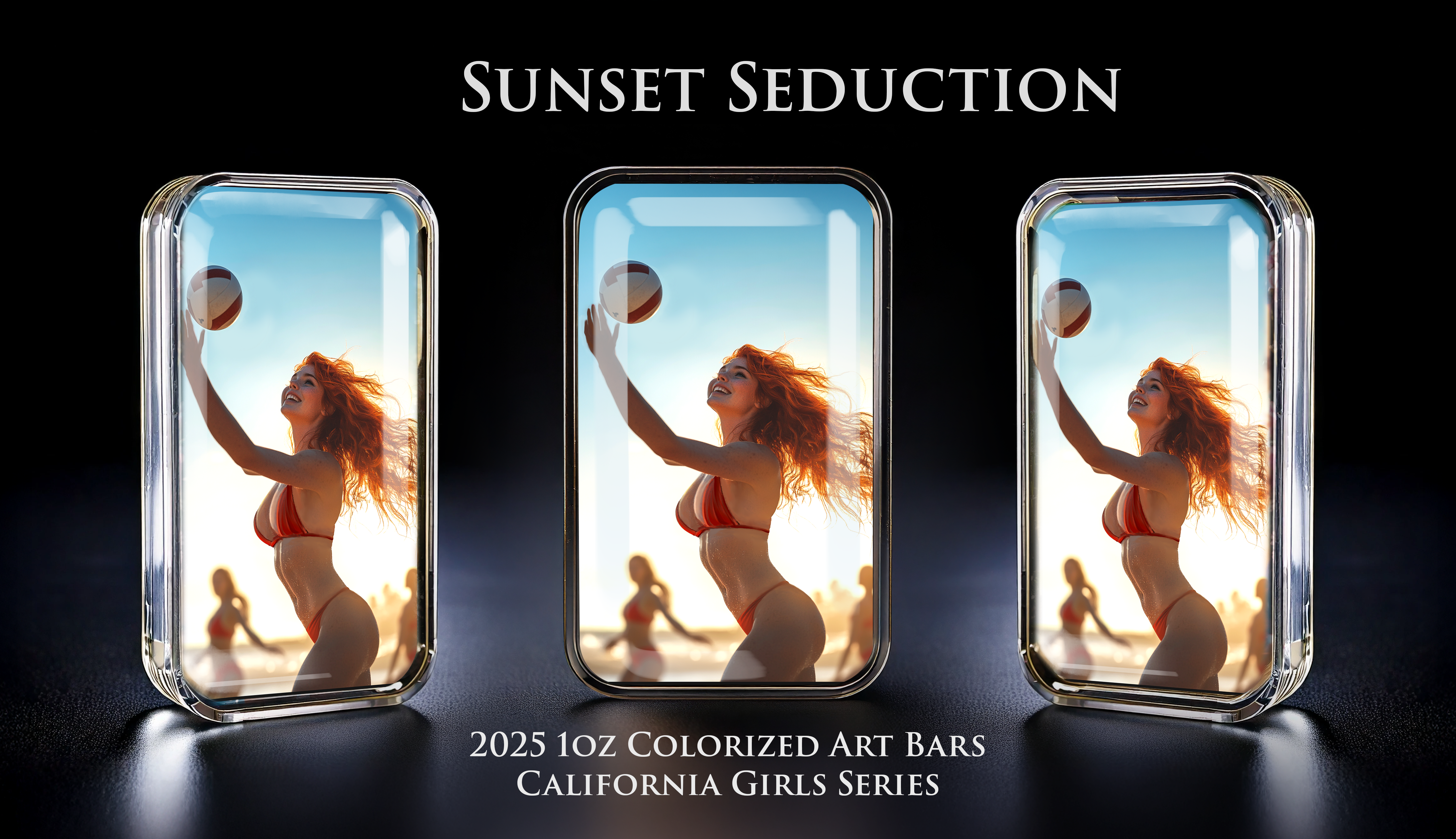 Cali Girls Song Bar Series Sunset Seduction 1oz .999 Fine Silver Color Art Bar