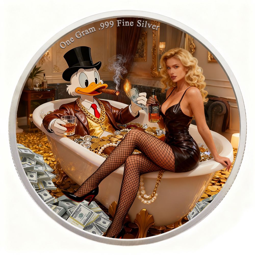 2025 Scrooge McDuck 1 Gram .999 Silver Medals in Capsule