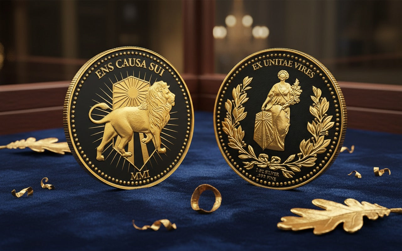 John Wick Golden Continental Black Edition Gilded and Colorized 1oz .999 Silver Medal