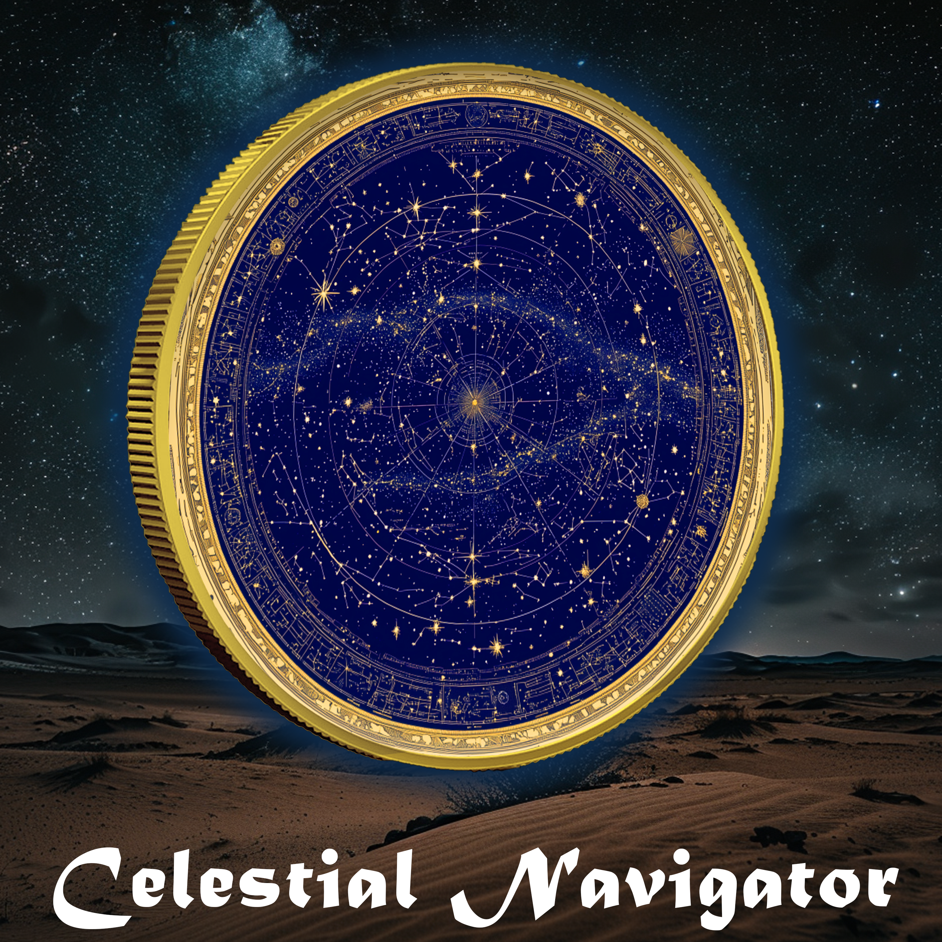 2024 Silver Eagle Celestial Navigator Gold Gilded Colorized 1oz .999 Silver Coin