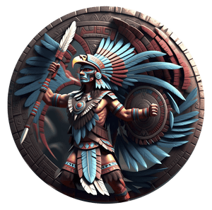 Boxed Set of 5 Aztec Shadows Colorized .999 Silver Medals 5oz total and Box - Captain’s Chest Bullion