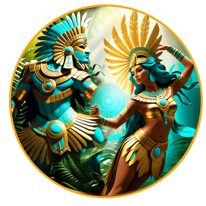 Boxed Set of 5 Aztec Shadows Colorized .999 Silver Medals 5oz total and Box - Captain’s Chest Bullion