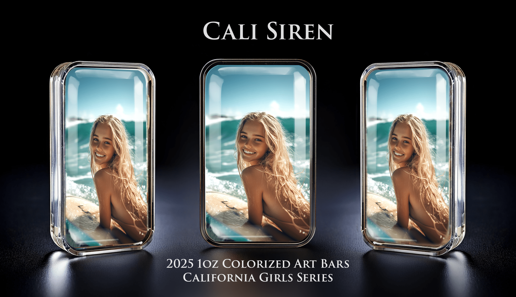 Cali Girls Song Bar Series "Cali Siren" 1oz .999 Fine Silver Color Art Bar - Captain’s Chest Bullion