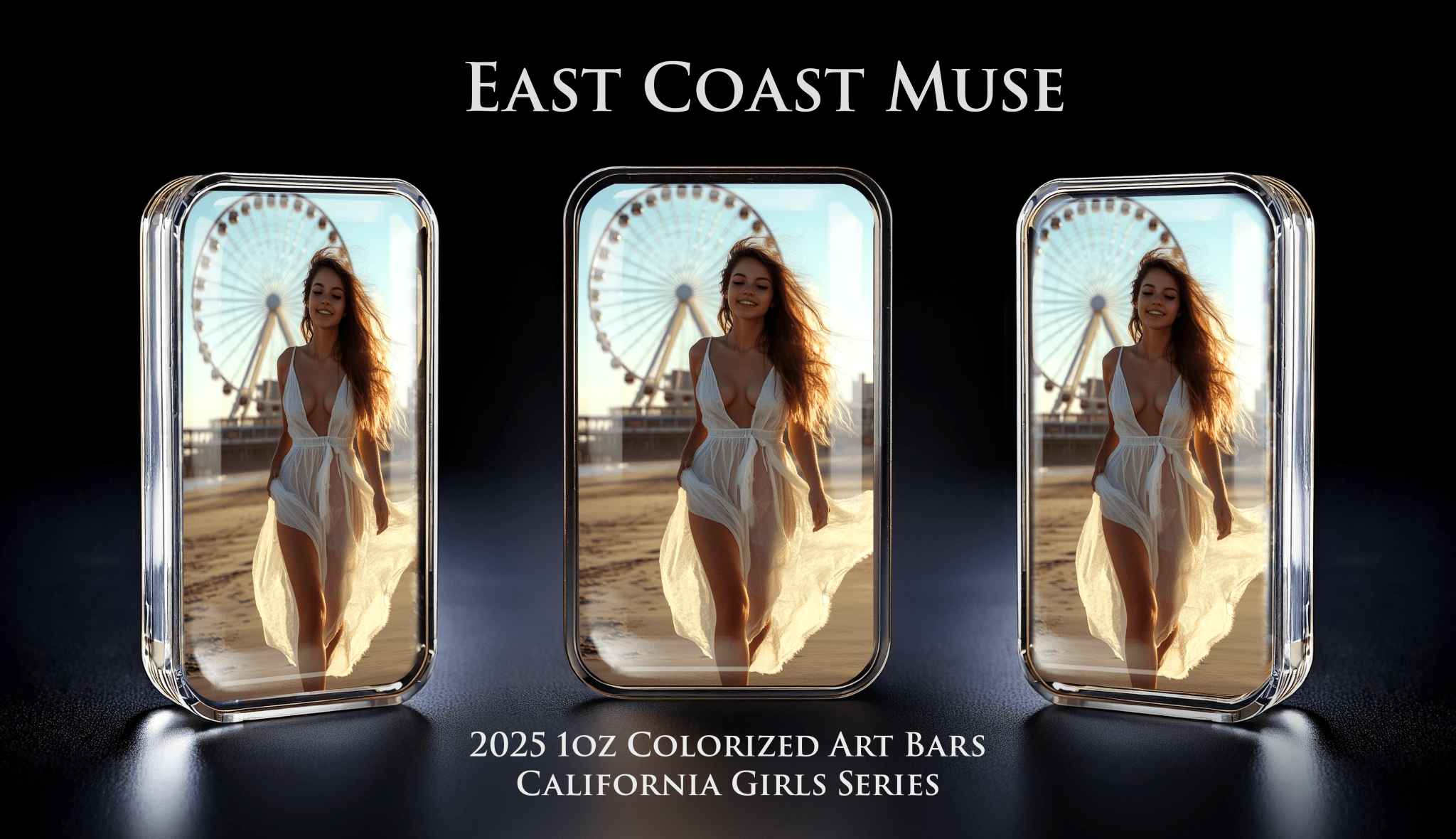 Cali Girls Song Bar Series "East Coast Muse" 1oz .999 Fine Silver Color Art Bar - Captain’s Chest Bullion