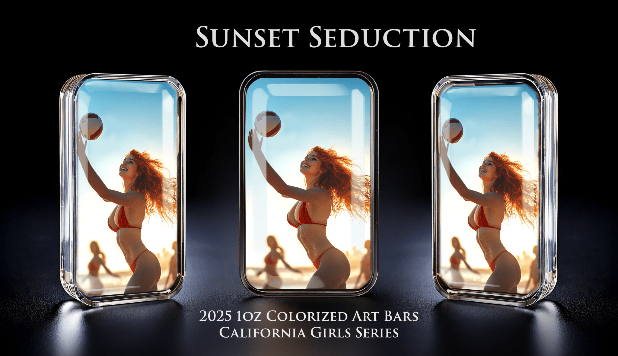 Cali Girls Song Bar Series Sunset Seduction 1oz .999 Fine Silver Color Art Bar - Captain’s Chest Bullion