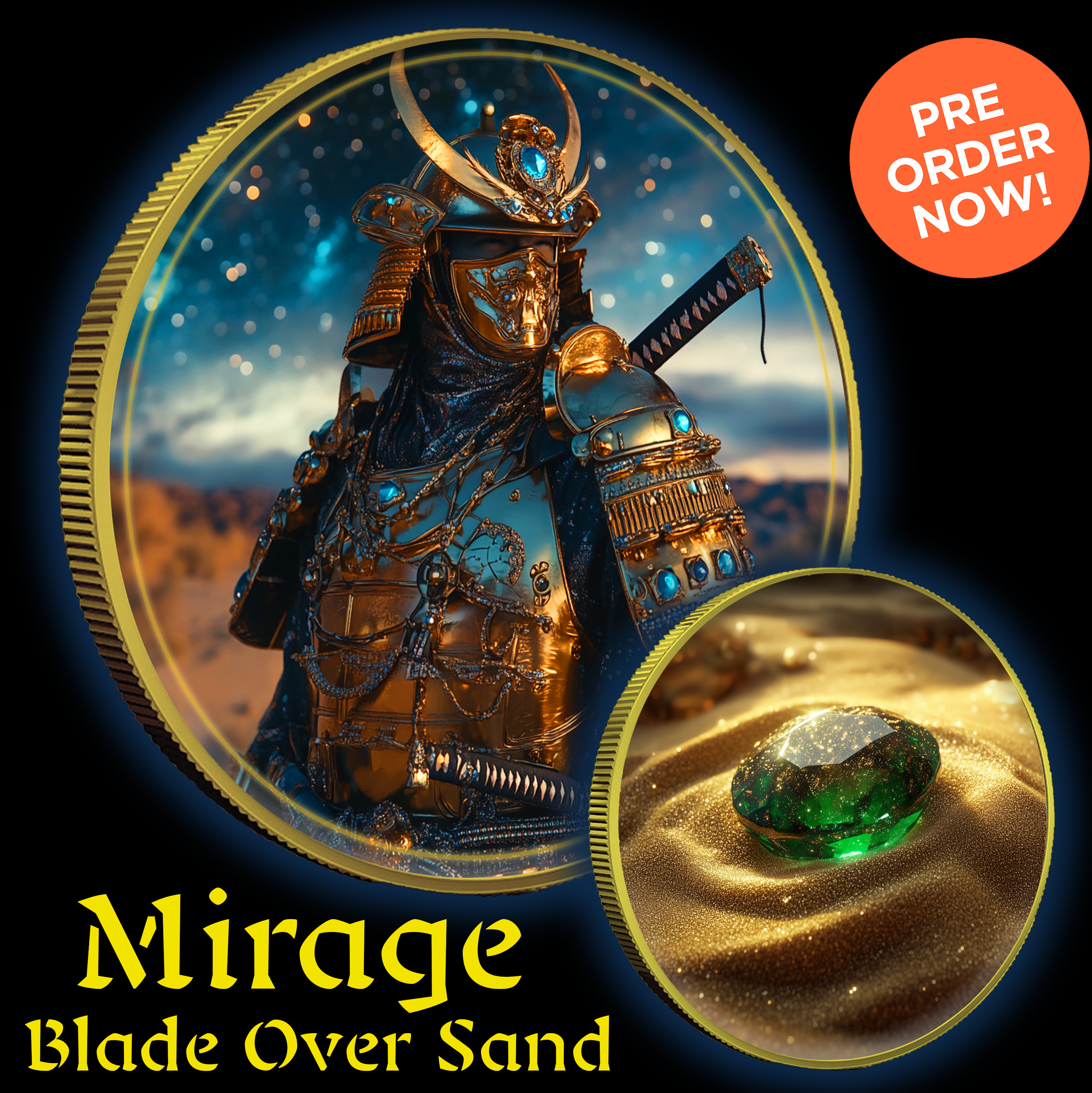 2024 Silver Eagle Blade Over Sand Samurai 1oz .999 Silver Coin