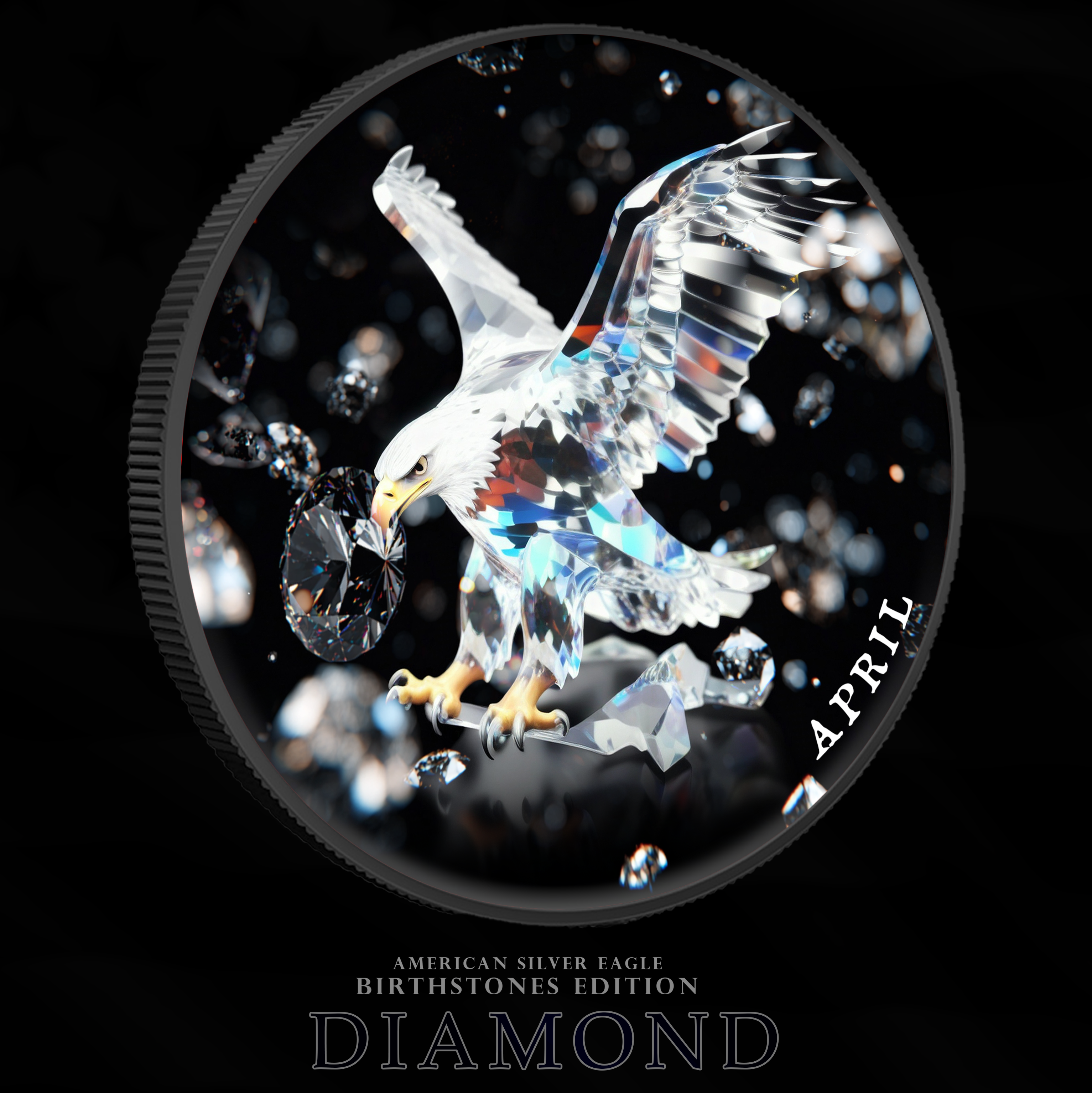 2025 Silver Eagle Month Series "Diamond Edition" 1oz Color Silver Coin