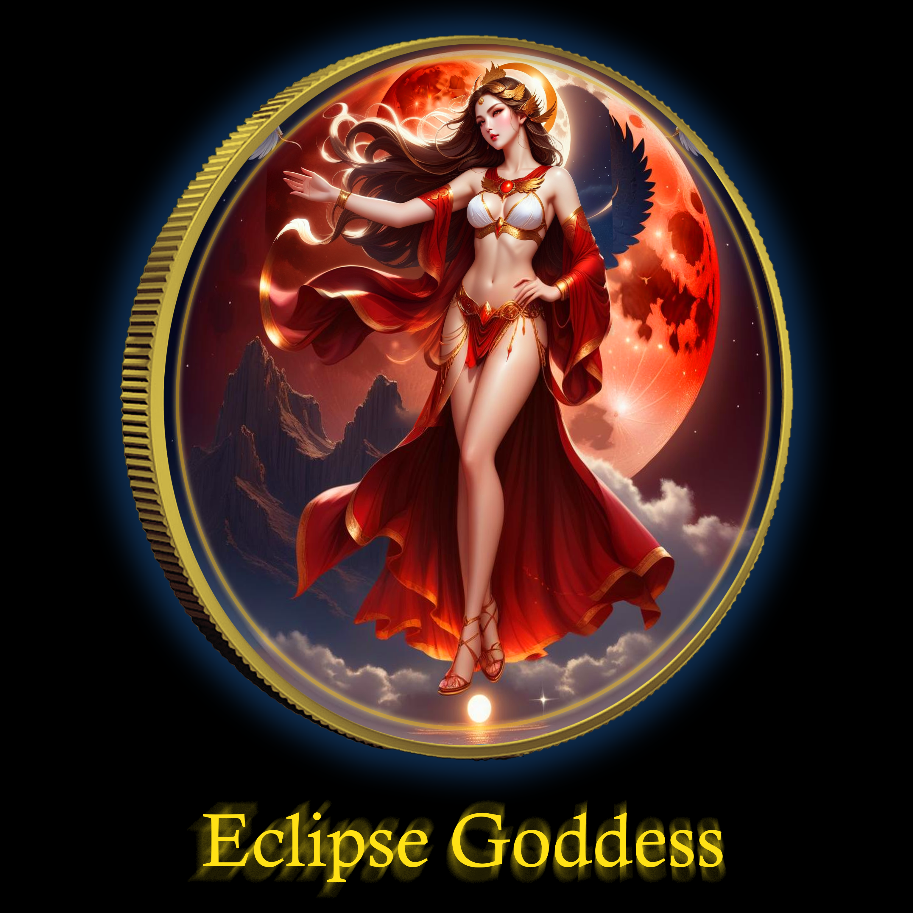 2024 Silver Eagle Eclipse Goddess 1oz .999 Silver Coin Colorized